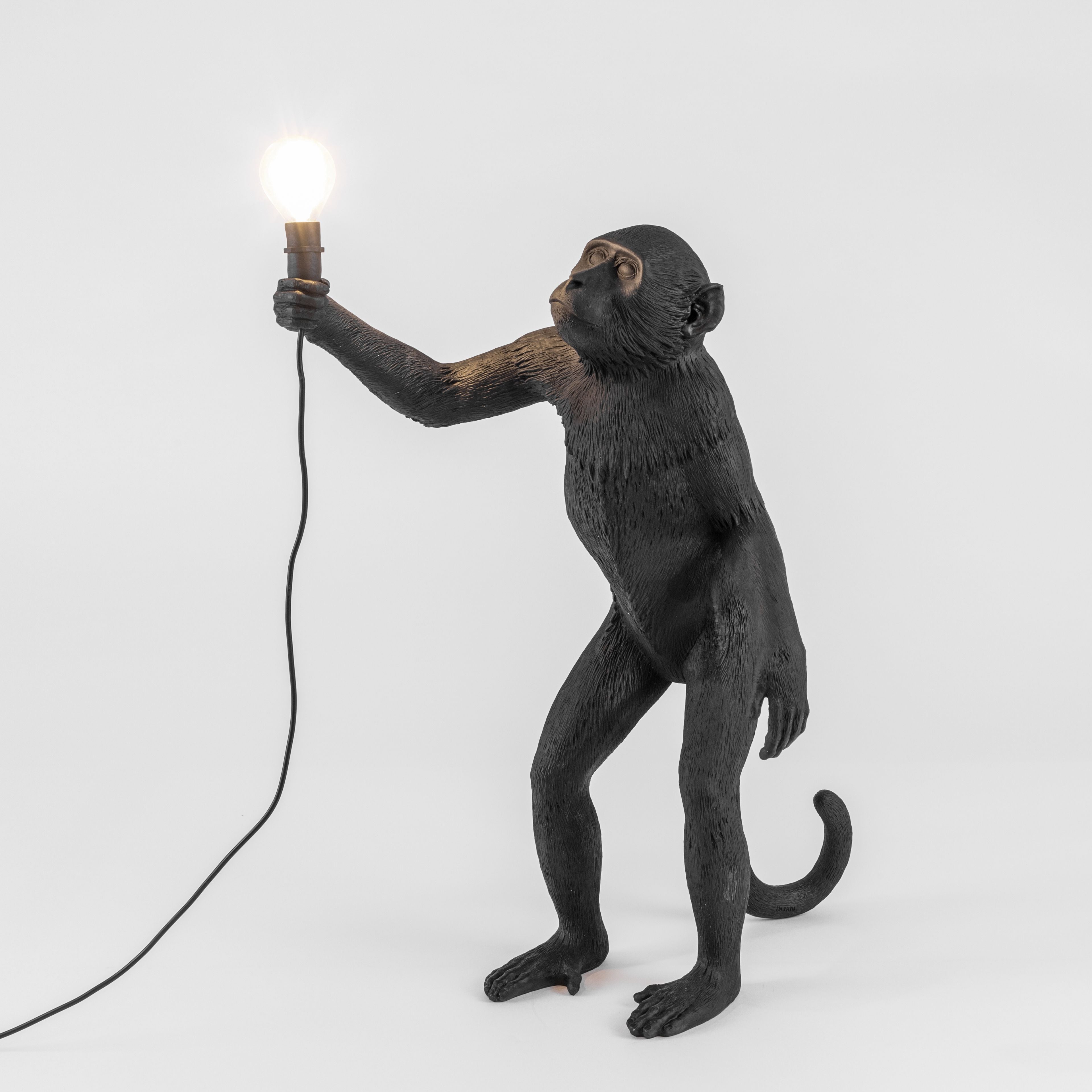 Seletti Monkey Outdoor Lamp Black, Standing