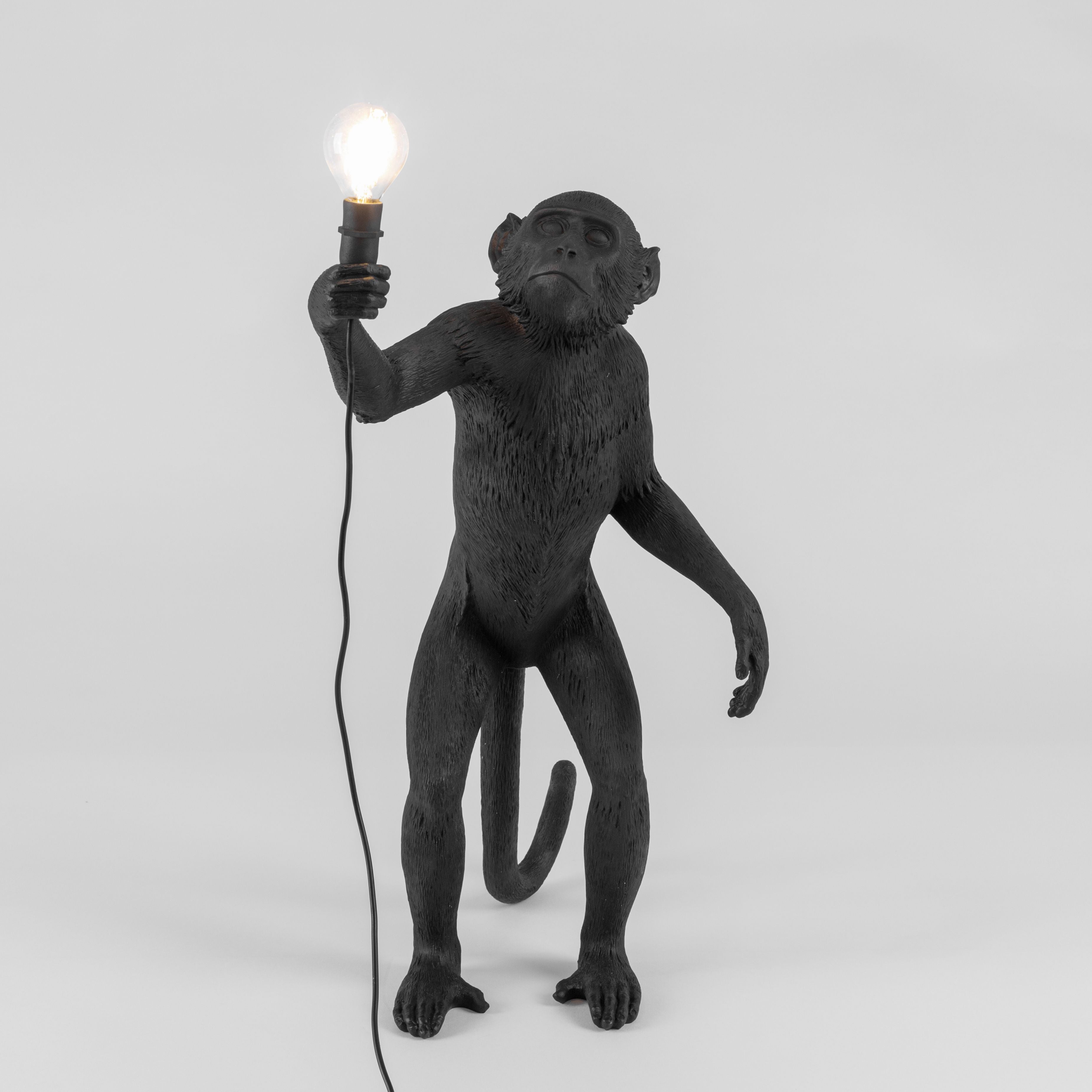 Seletti Monkey Outdoor Lamp Black, Standing