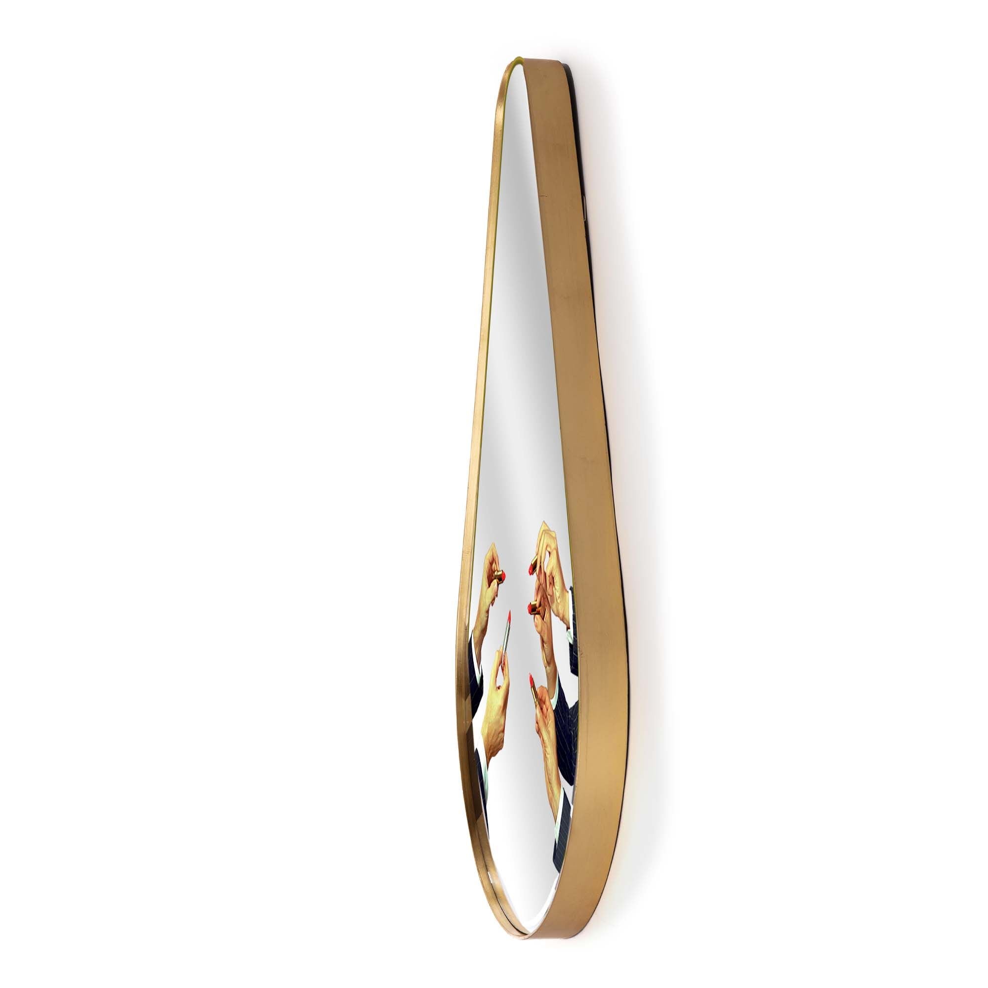 Seletti Toiletpaper Mirror Gold Frame Pear, Lipsticks