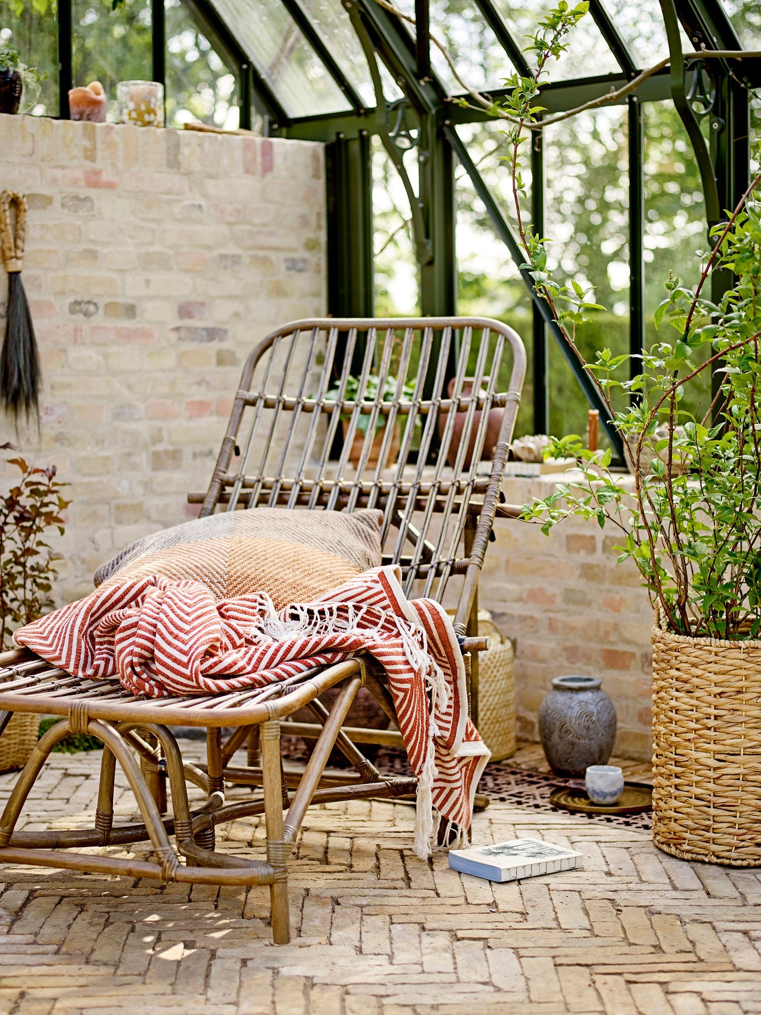 Bloomingville Dione Deck Chair, Brown, Rattan