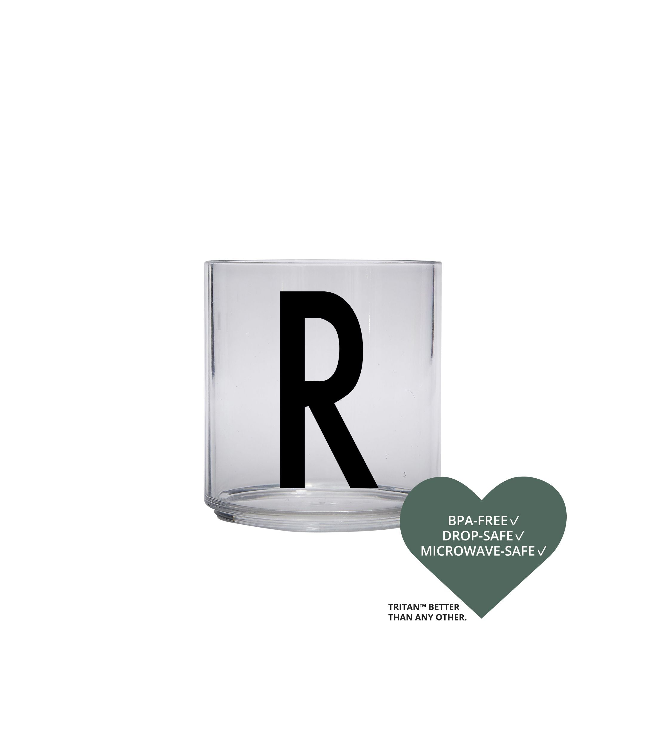 Design Letters Kids Personal Tritan Drinking Glass, R