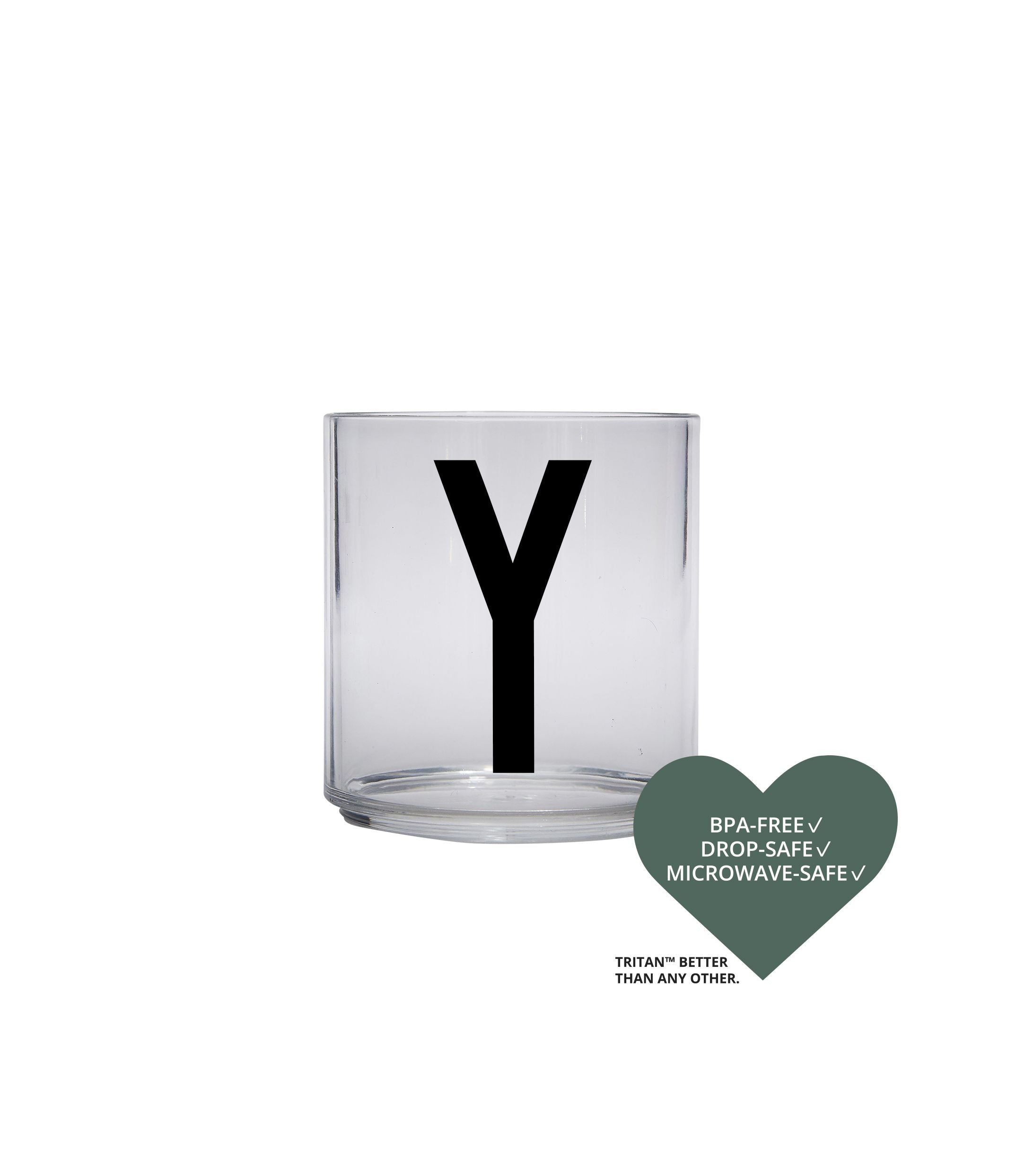 Design Letters Kids Personal Tritan Drinking Glass, Y