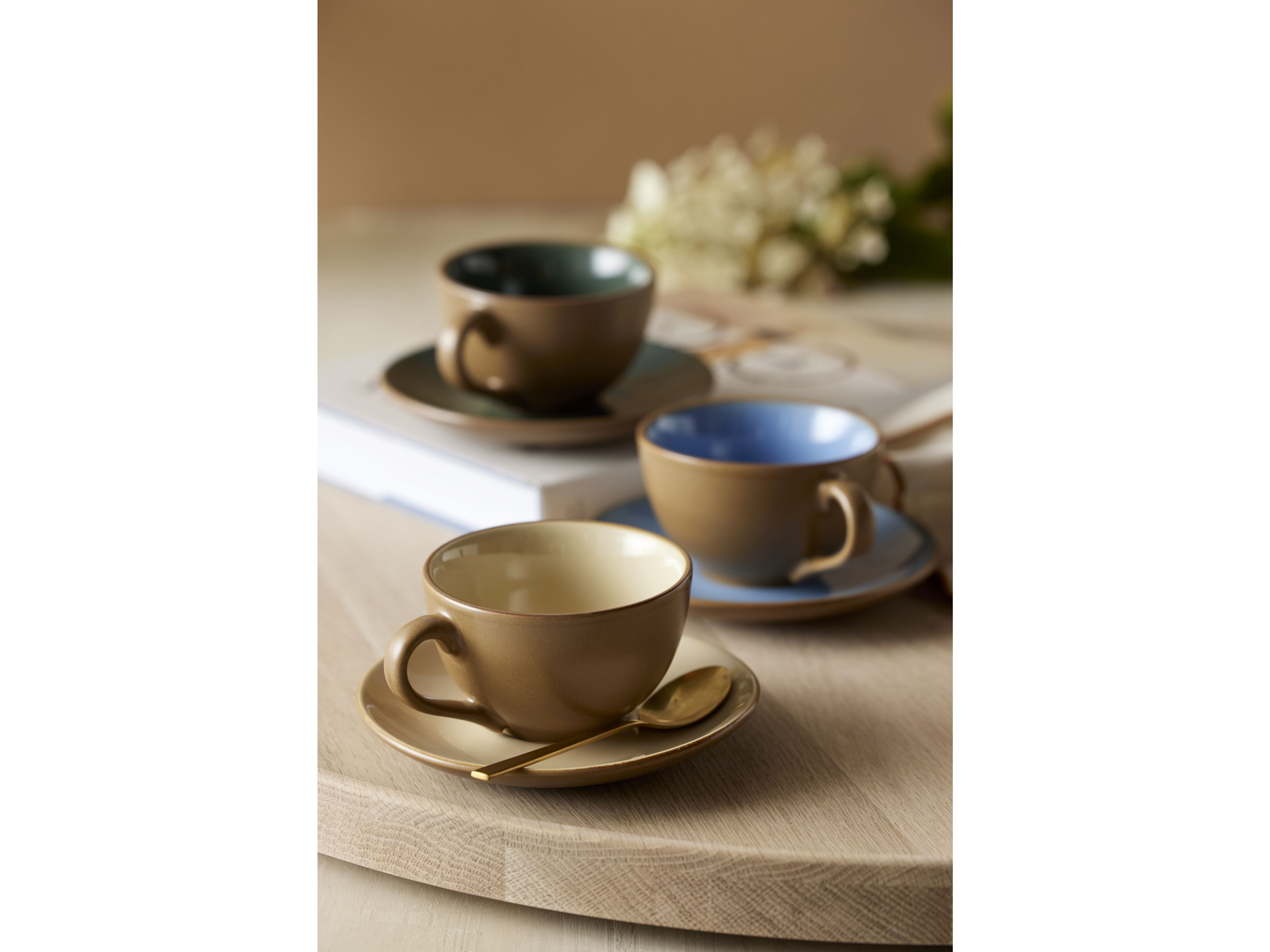 Bitz Cup With Saucer, Wood/Ocean