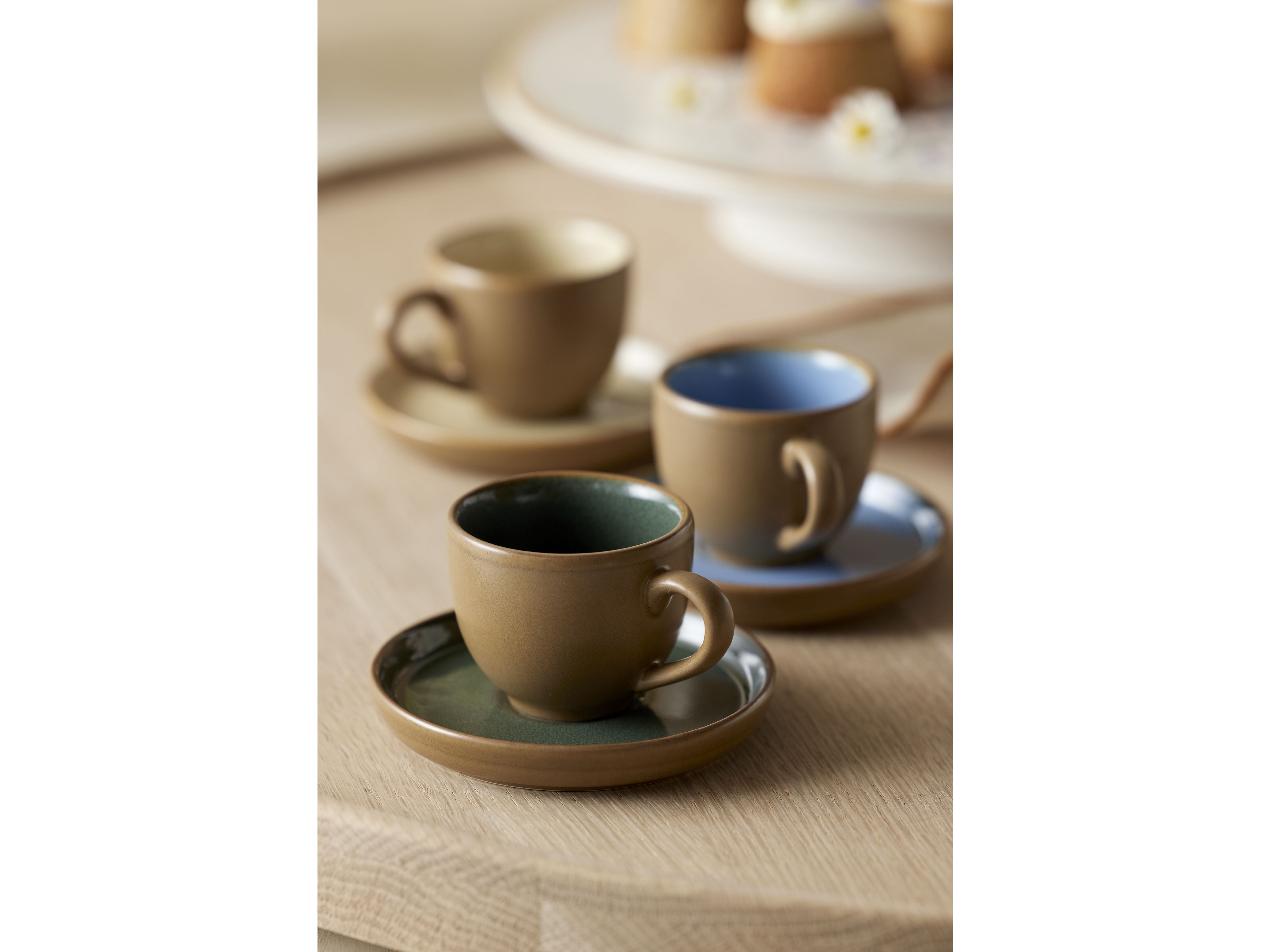 Bitz Espresso Cup With Saucer, Wood/Forest