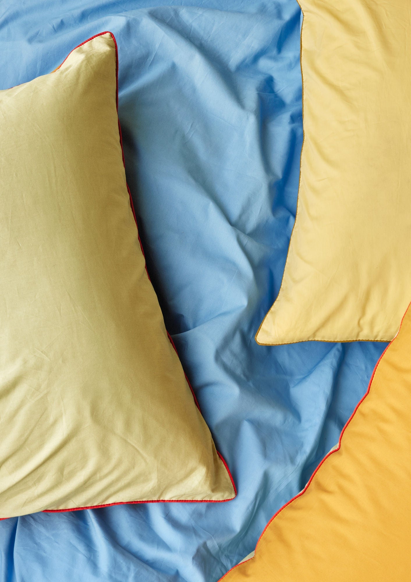 Hübsch Aki Bed Linen 60/200 Blue/Yellow