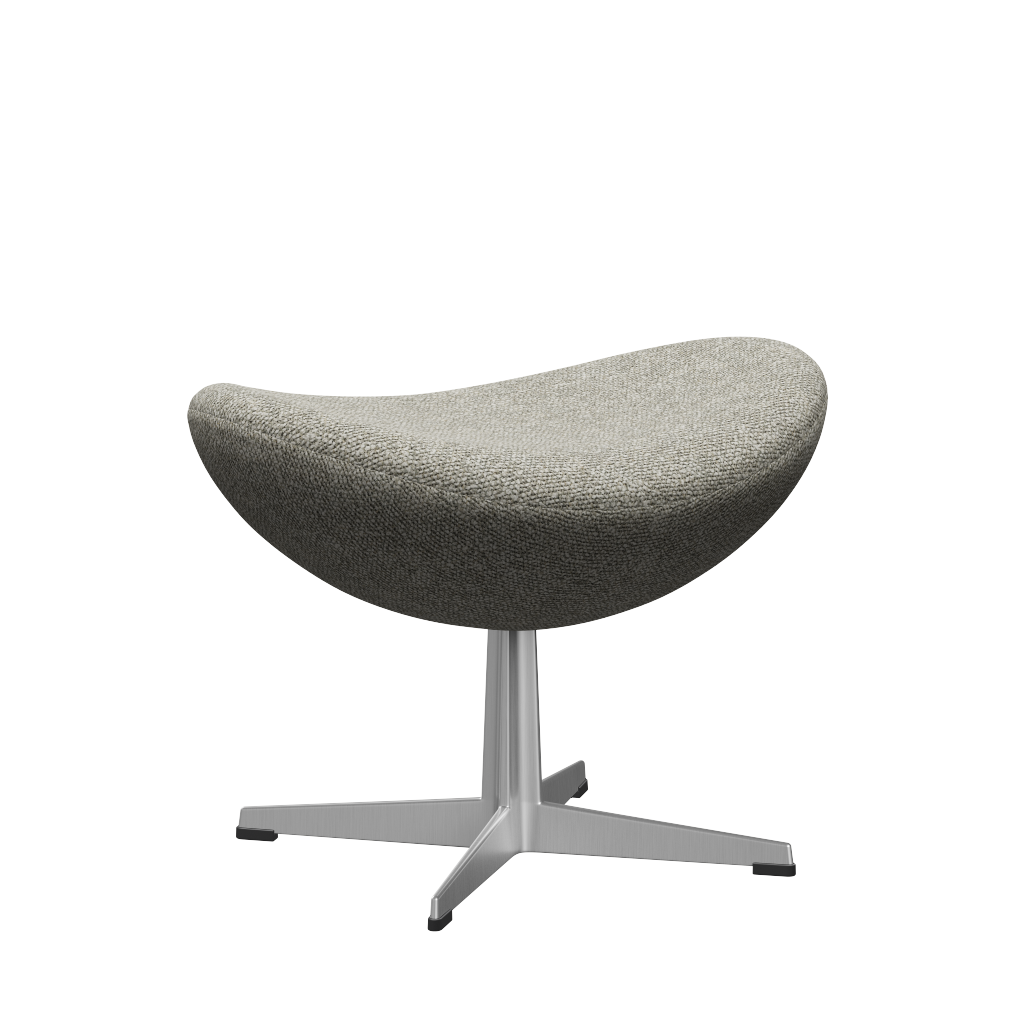 Fritz Hansen 3127 The Egg Footstool Special Edition, Aluminium/Moss Light Grey (0005)