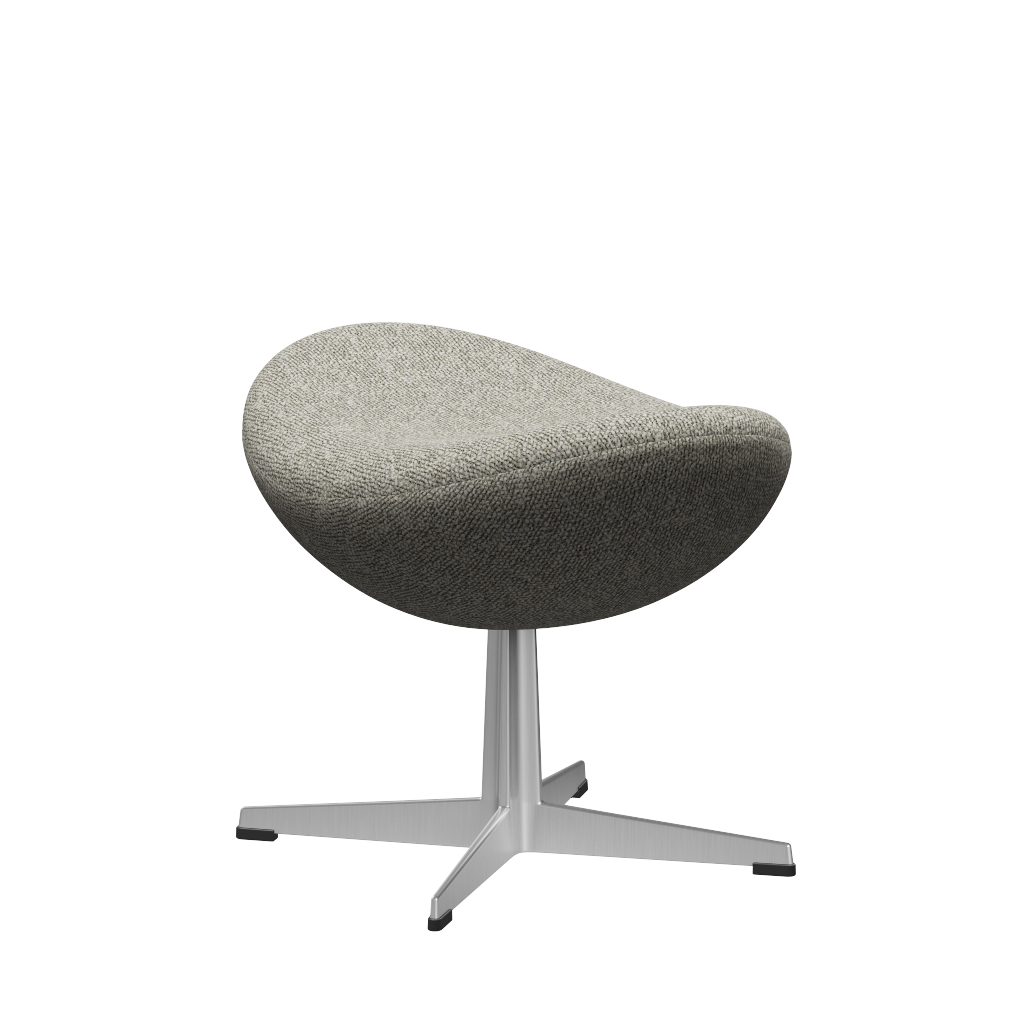 Fritz Hansen 3127 The Egg Footstool Special Edition, Aluminium/Moss Light Grey (0005)