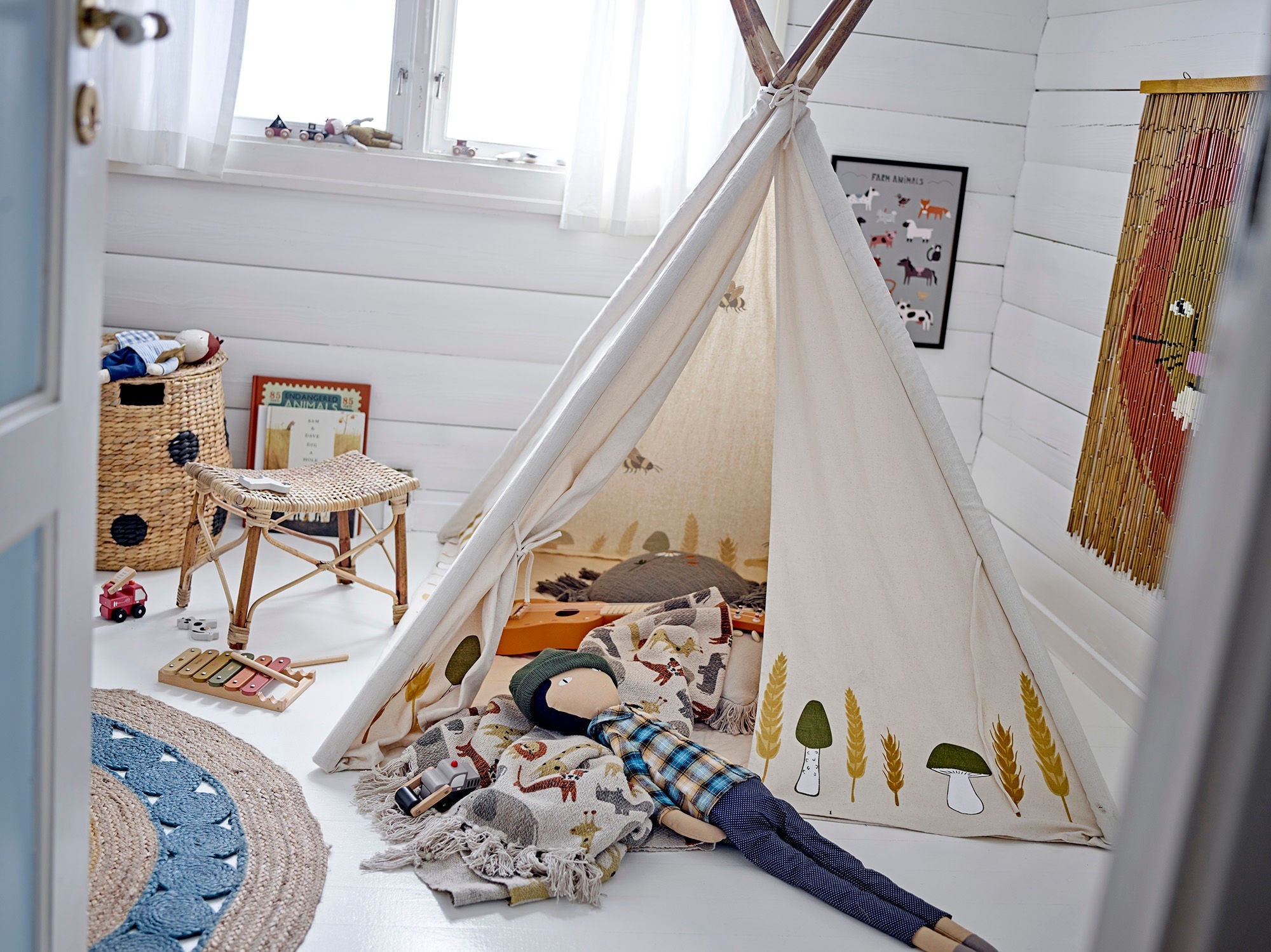 Bloomingville MINI Millo Childrenïs Tipi, Nature, Cotton