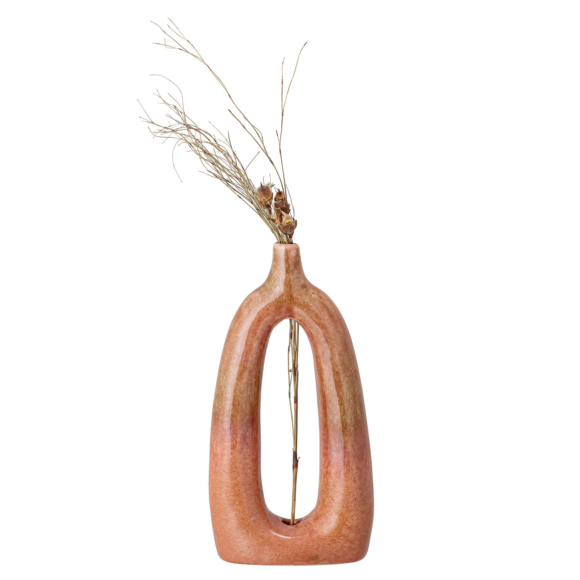 Bloomingville Baldrian Deco Vase, Orange, Stoneware