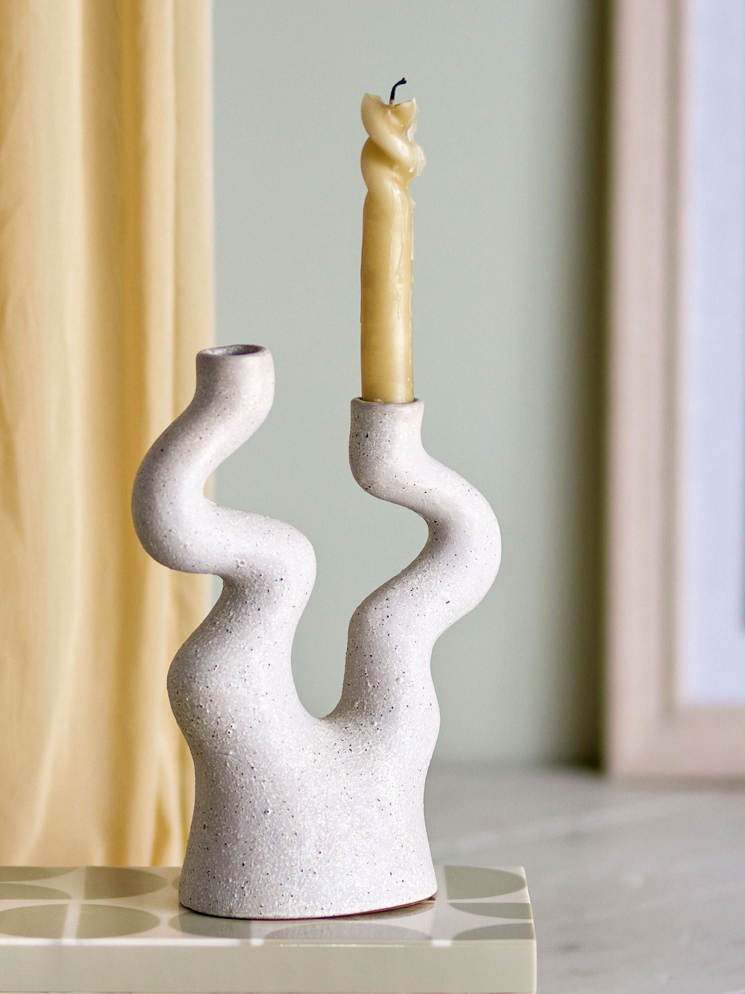 Bloomingville Lance Candle Holder, Nature, Stoneware