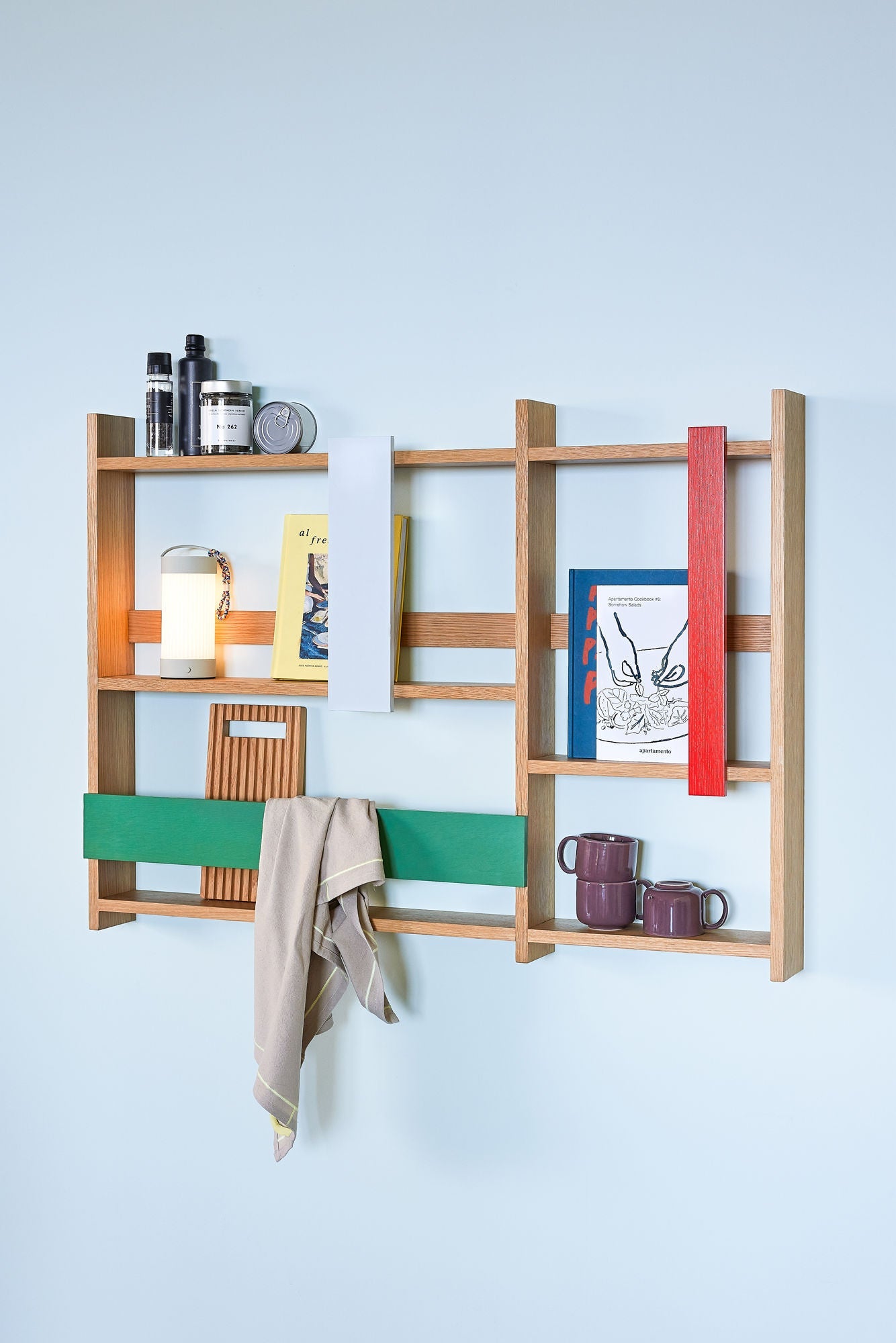 Hübsch Arki Wall Shelf/Magazine Holder Natural/Multicolour