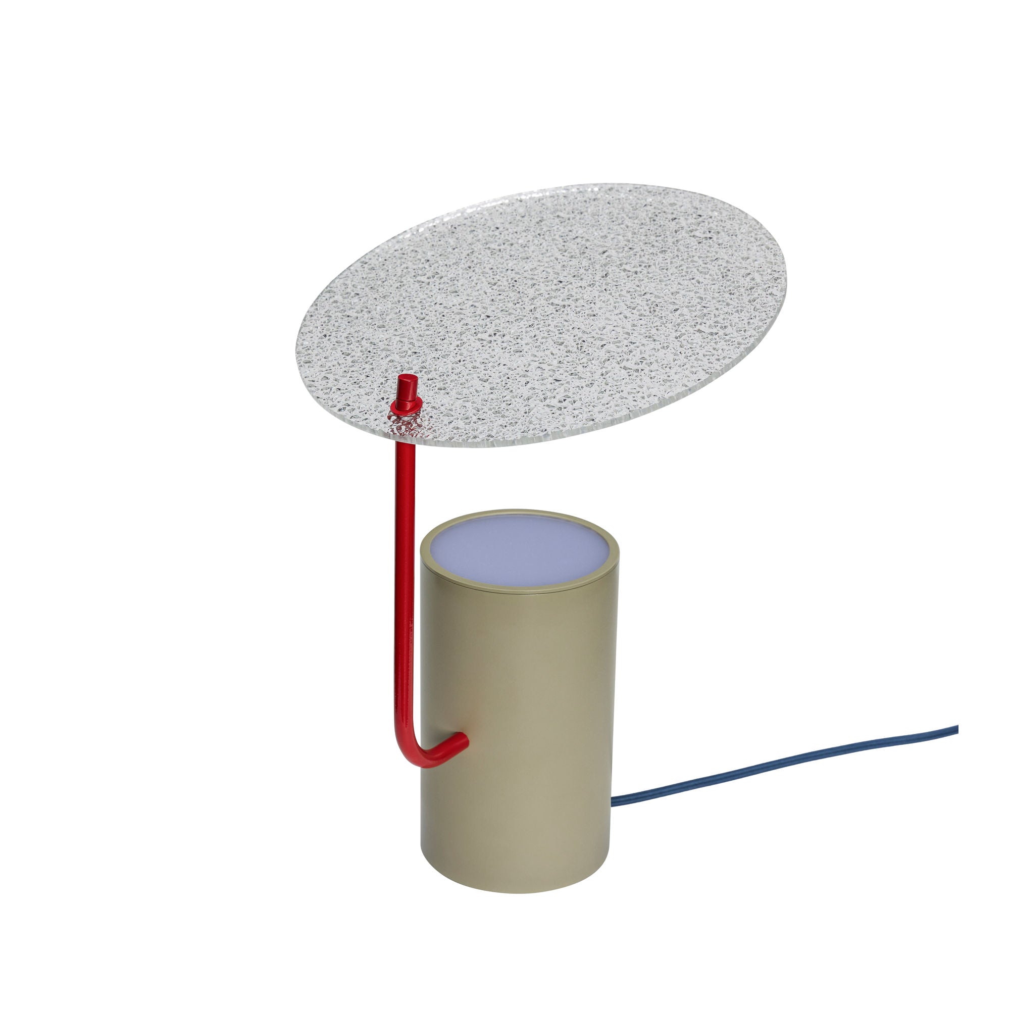 Hübsch Disc Table Lamp Khaki/Red/Textured