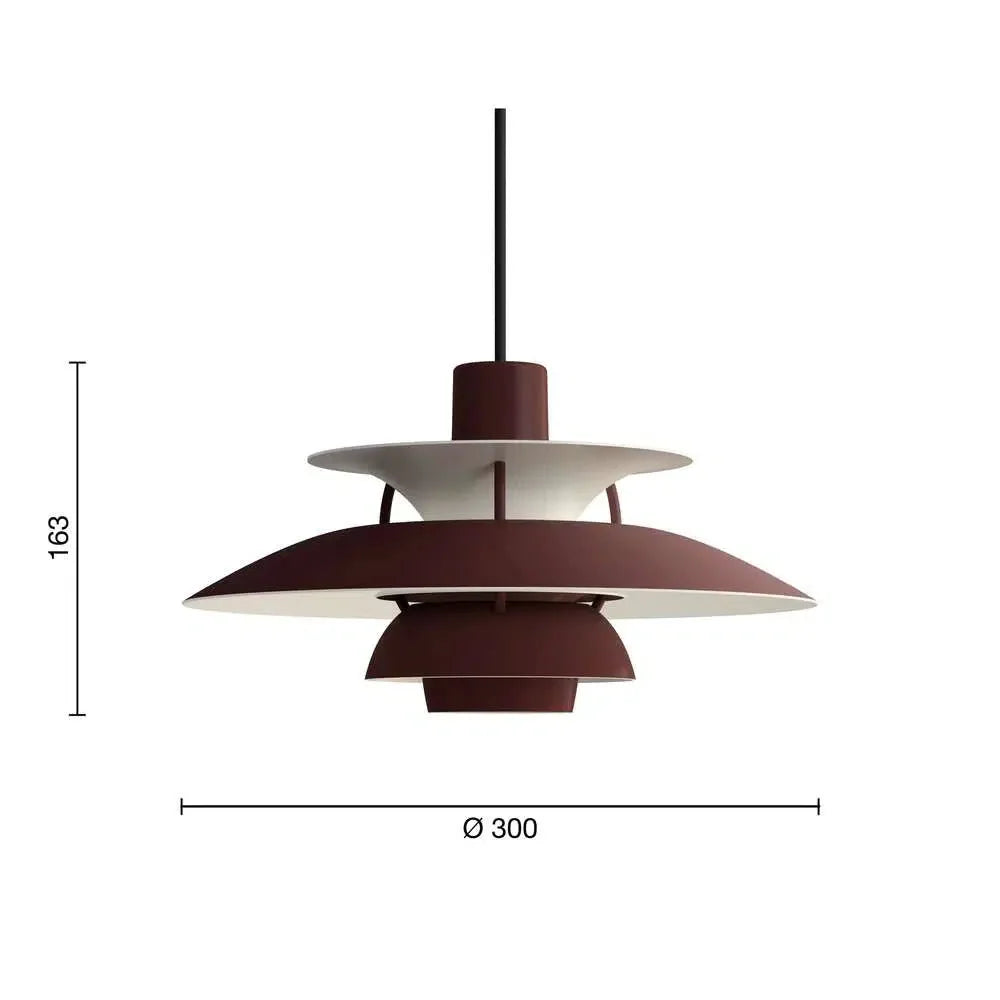 Louis Poulsen PH 5 Mini Pendant Monochrome, Burgundy