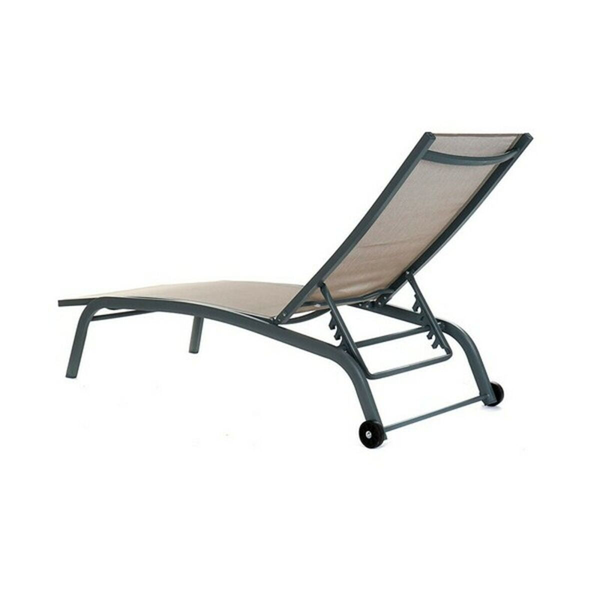 Sun-lounger DKD Home Decor With wheels Grey PVC Aluminium (187,5 x 64