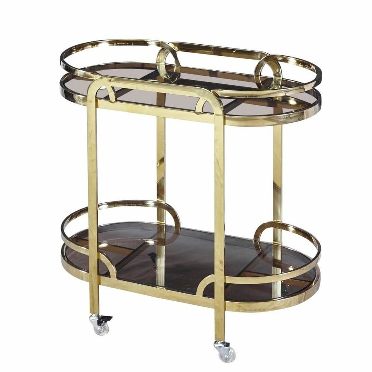 Multi-purpose Cart DKD Home Decor Crystal Golden Steel (85 x 46.5 x