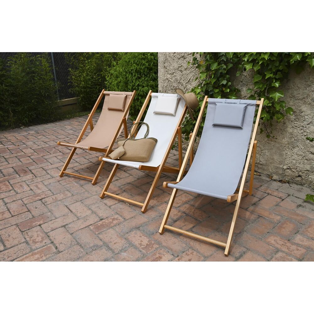 Sun-lounger DKD Home Decor Grey 77 cm 57,5 x 113 x 77 cm Natural (57,5