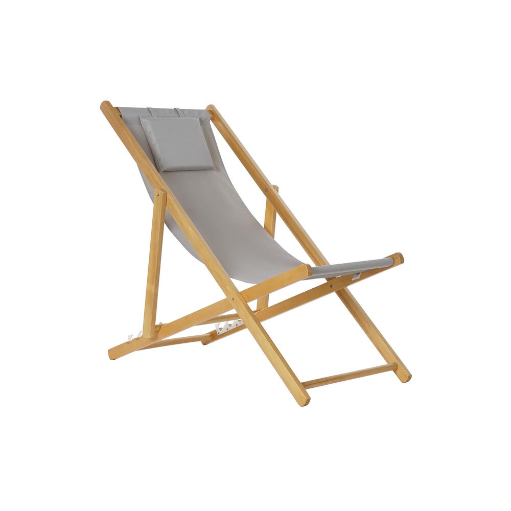 Sun-lounger DKD Home Decor Grey 77 cm 57,5 x 113 x 77 cm Natural (57,5