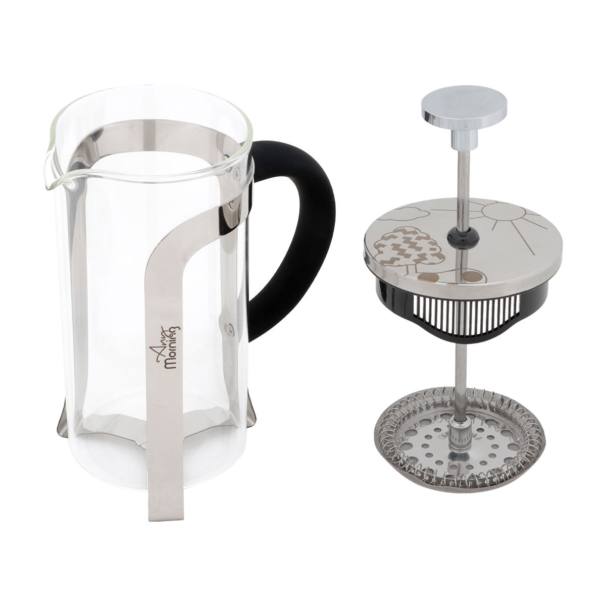 Any Morning FY450 French Press Kaffeebereiter, 600 Ml, Silber