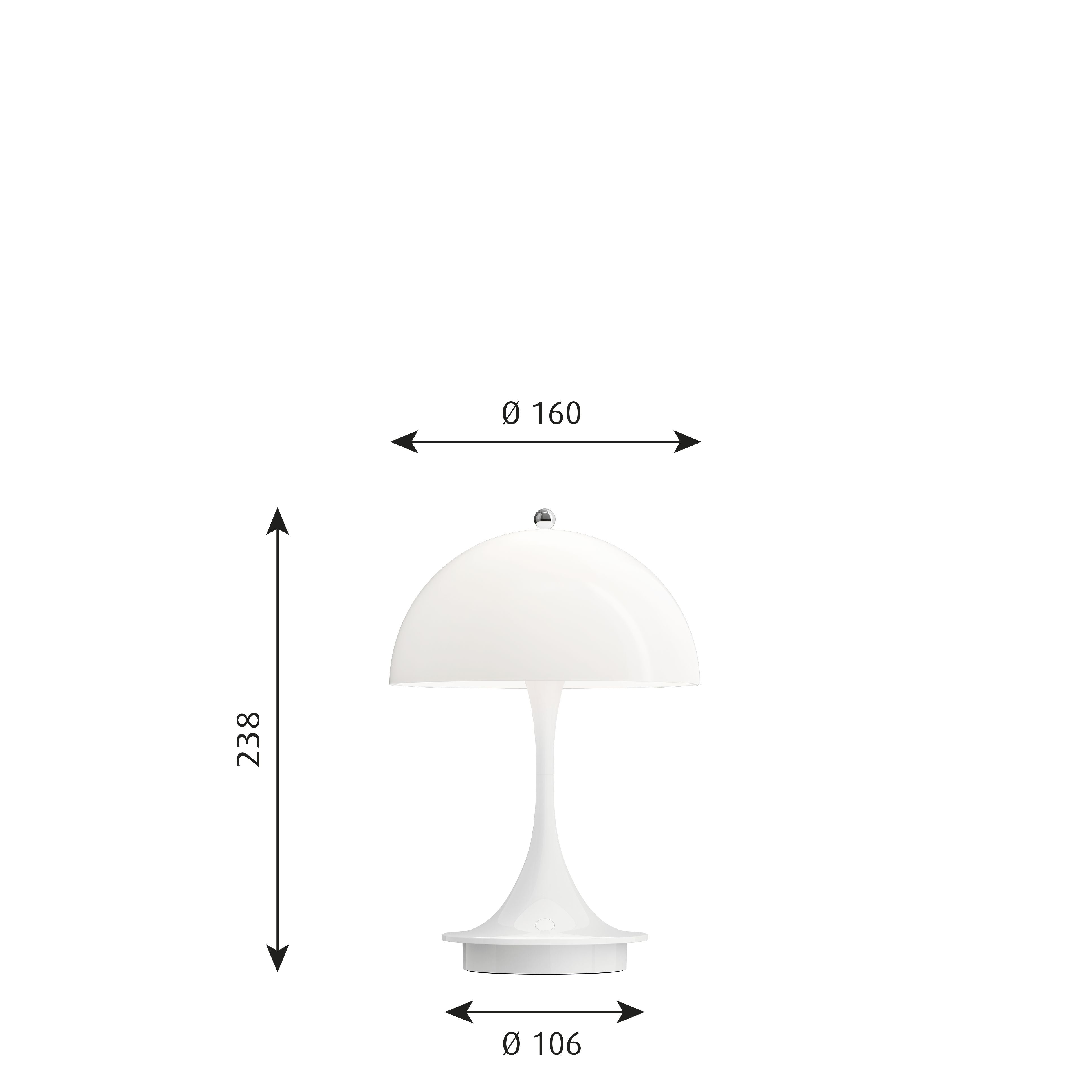 Louis Poulsen Panthella 160 Portable Table Lamp Led 27 K V2, White