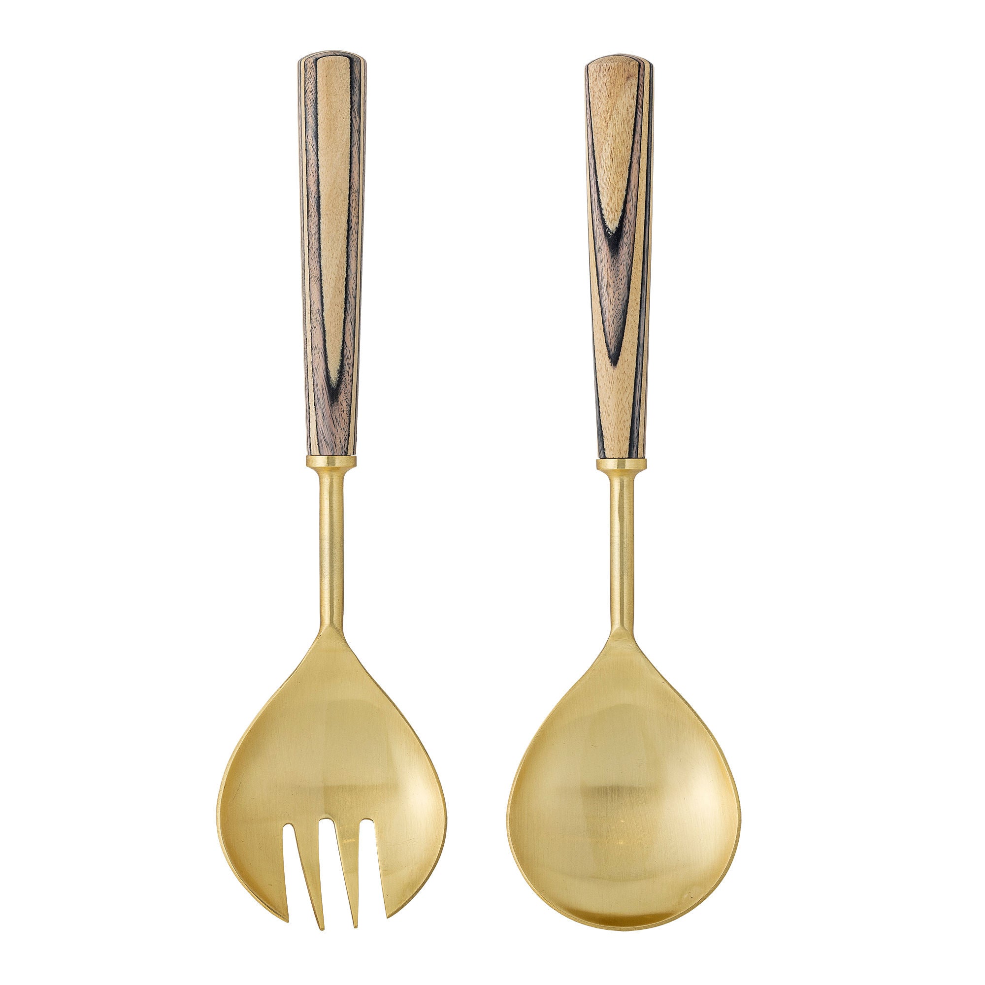 Bloomingville Fumio Salad Servers, Gold, Stainless Steel