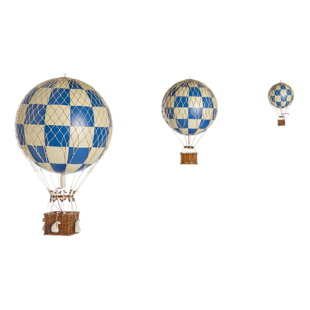 Authentic Models Travels Light Balloon Model, Check Blue, ø 18 Cm