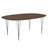 Fritz Hansen Superellipse Dining Table Chrome/Walnut Veneer, 120 X180 Cm