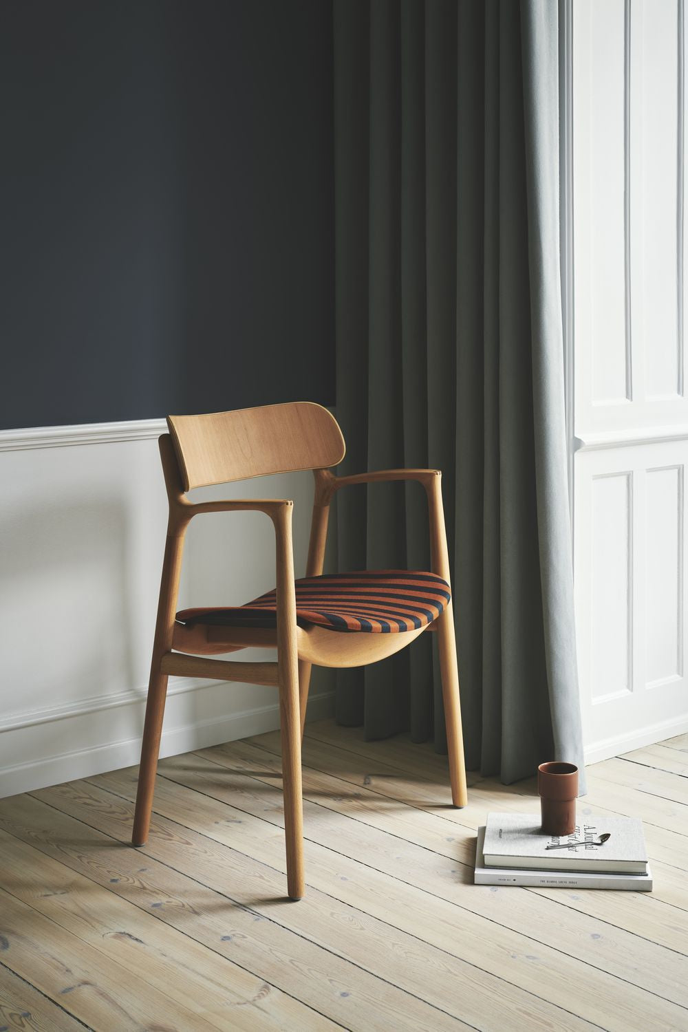 Bent Hansen Asger Chair Polsters Seat, Oiled Oak/Brunt Zenso Leather