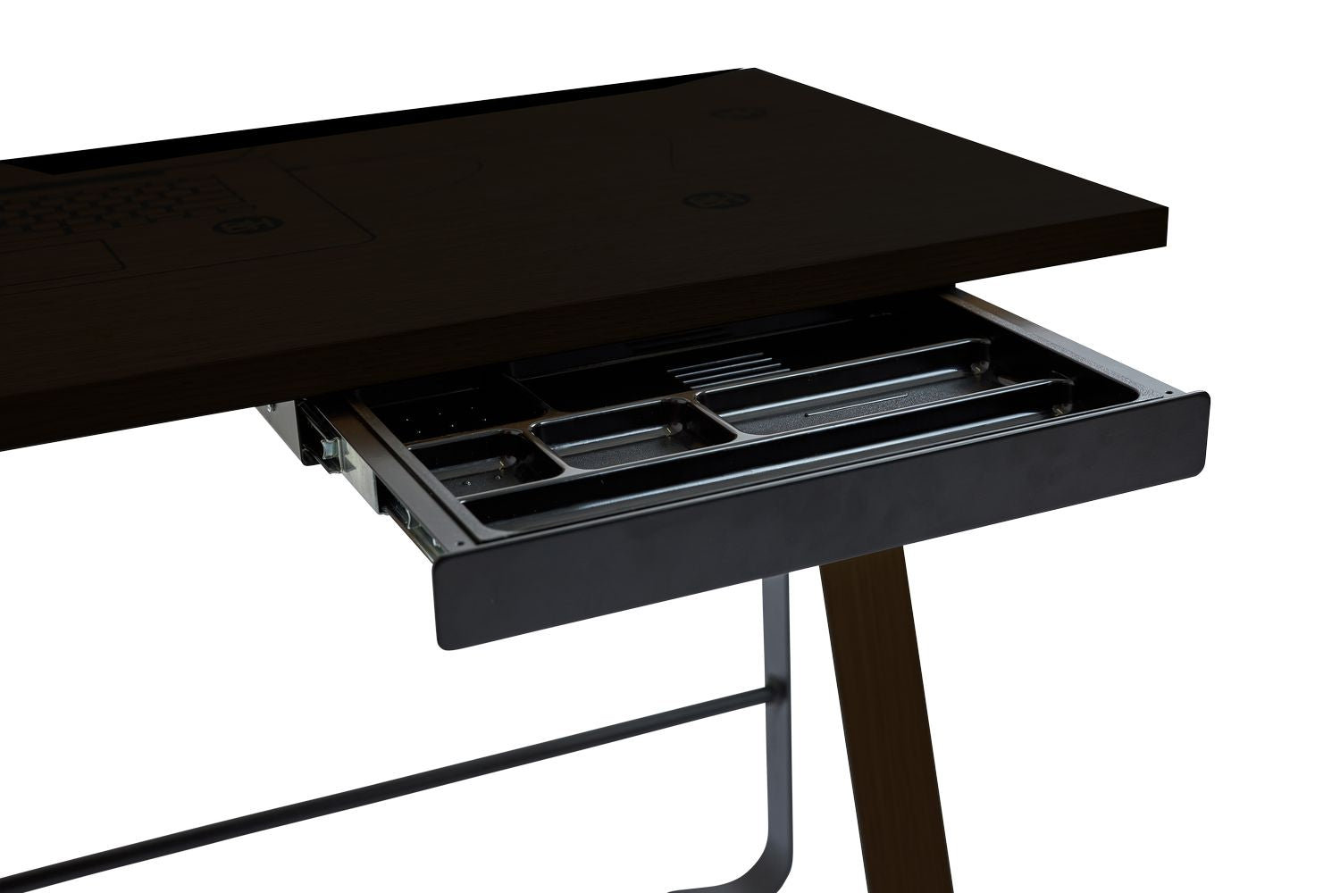 Bent Hansen Hemingway Desk With Drawer L 120 Cm, Matte Lacquered Oak/Black Linoleum