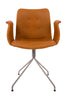 Bent Hansen Primum Chair With Armrests Stainless Steel Swivel, Cognac Adrian Leather