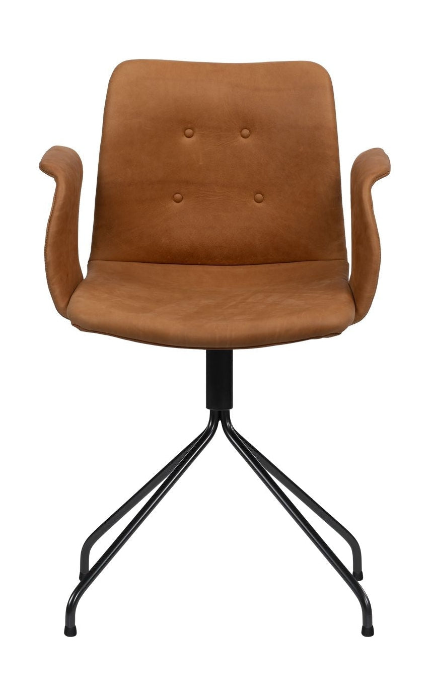 Bent Hansen Primum Chair With Armrests Black Swivel Frame, Brandy Davo's Leather