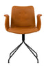 Bent Hansen Primum Chair With Armrests Black Swivel Frame, Cognac Adrian Leather