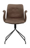 Bent Hansen Primum Chair With Armrests Black Swivel Frame, Tartufo Davos Leather