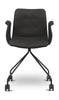 Bent Hansen Primum Chair With Armrests Black Wheel Frame, Black Zenso Leather