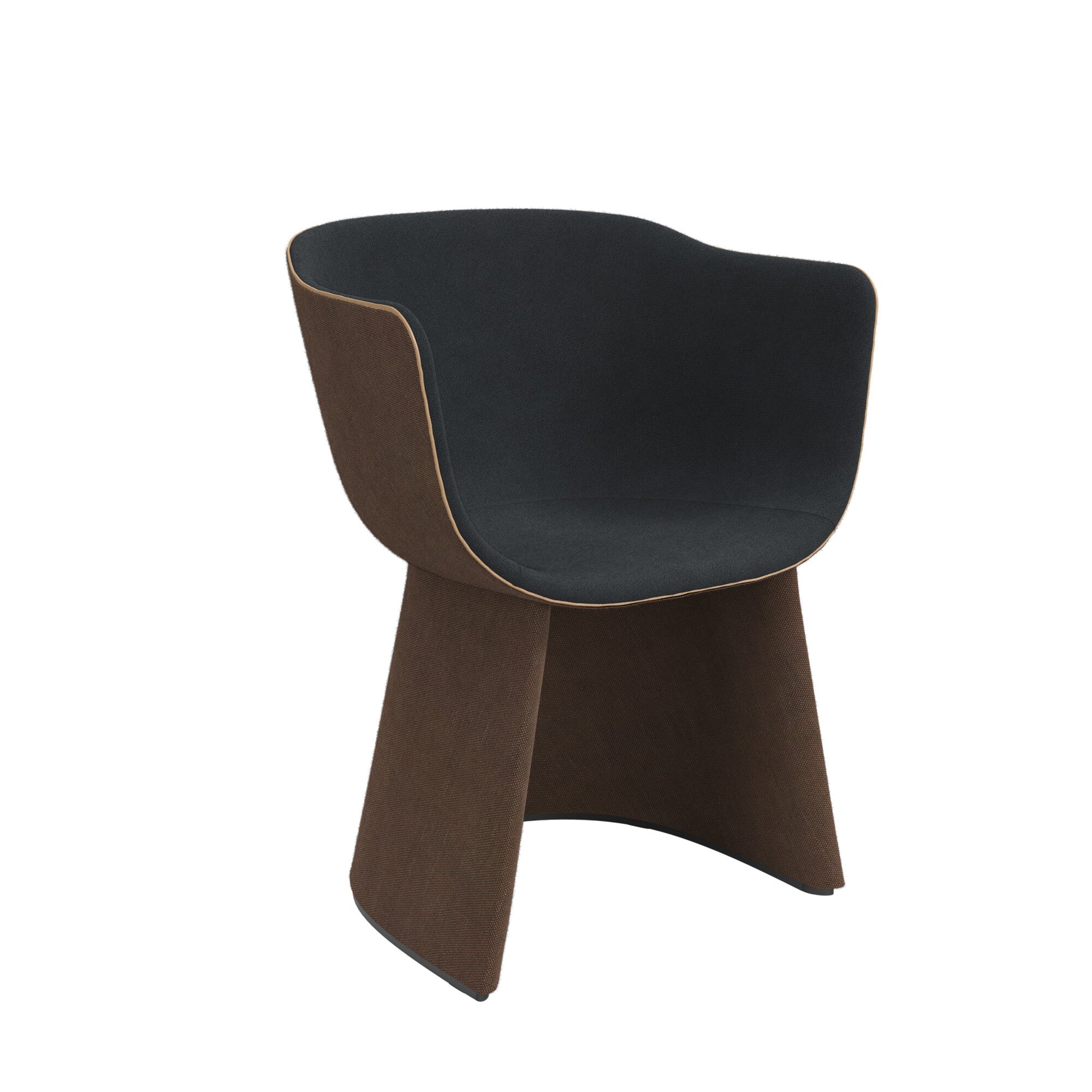 Fritz Hansen Monolit CM221 Dining Chair, Anthracite/Chocolate