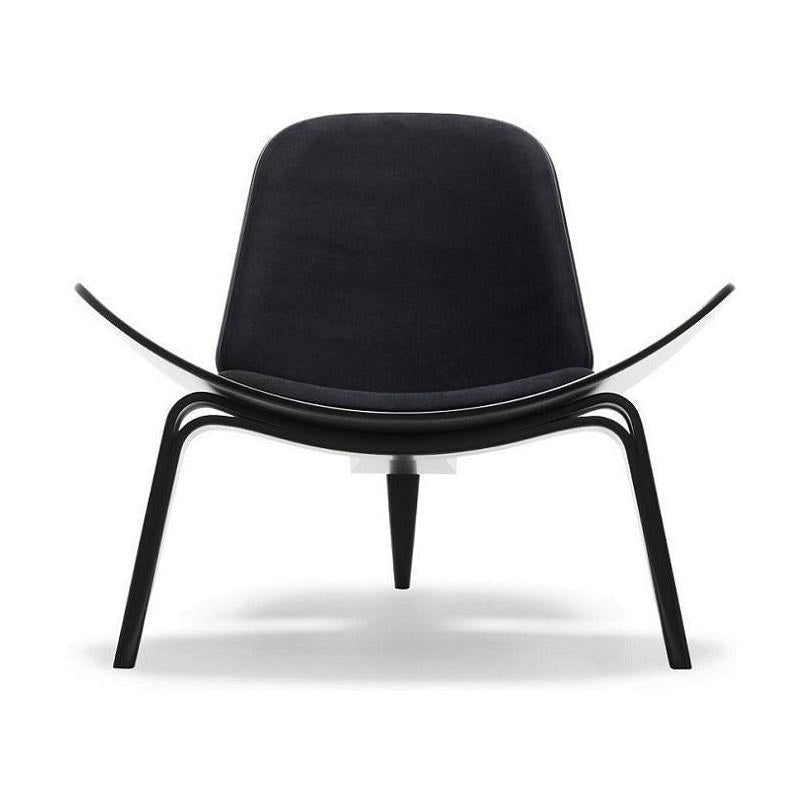 Carl Hansen Ch07 Shell Chair, Black Beech/Dark Gray Fabric Fiord 171