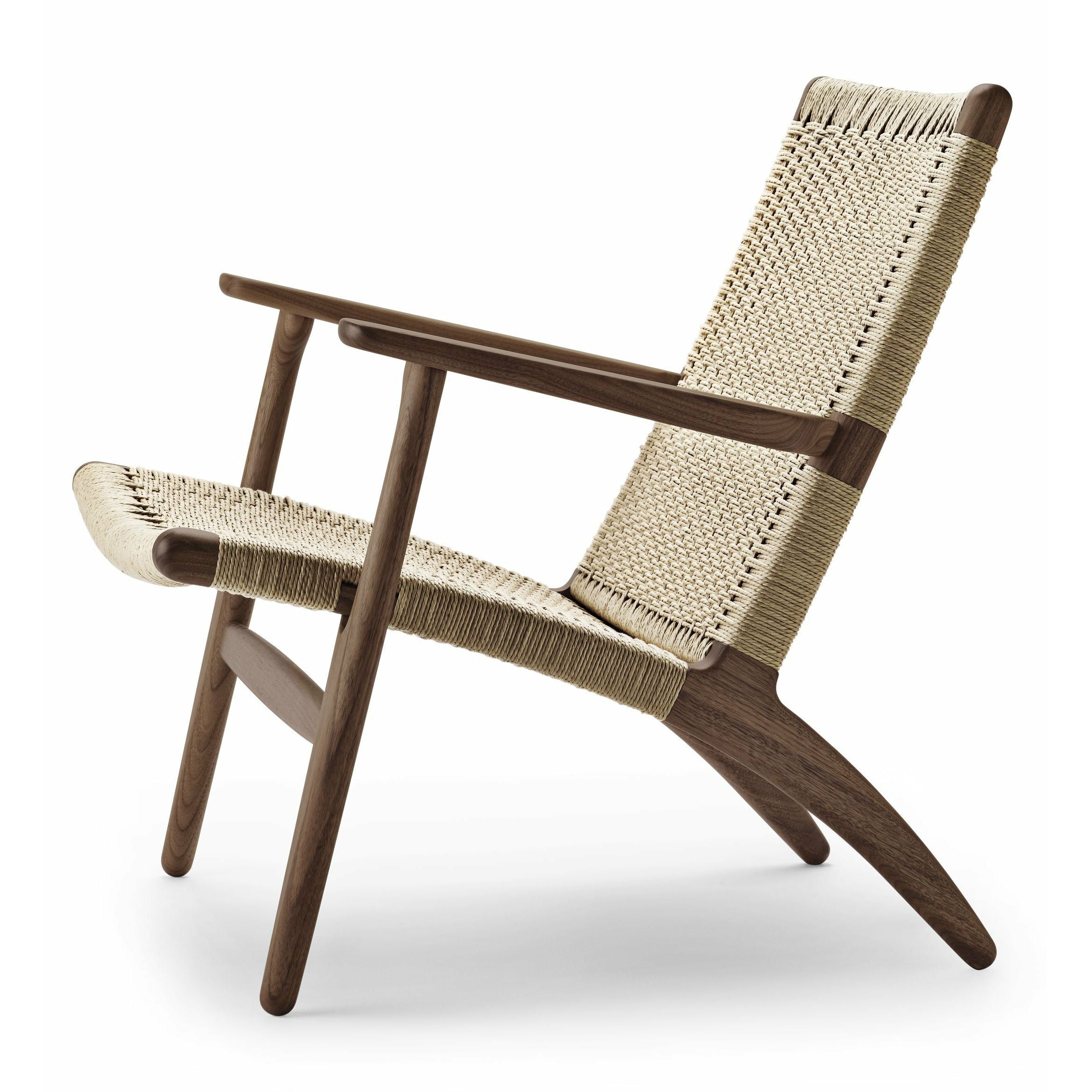 Carl Hansen Ch25 Lounge Chair Oak Smoke Colored Oil, Natural Cord