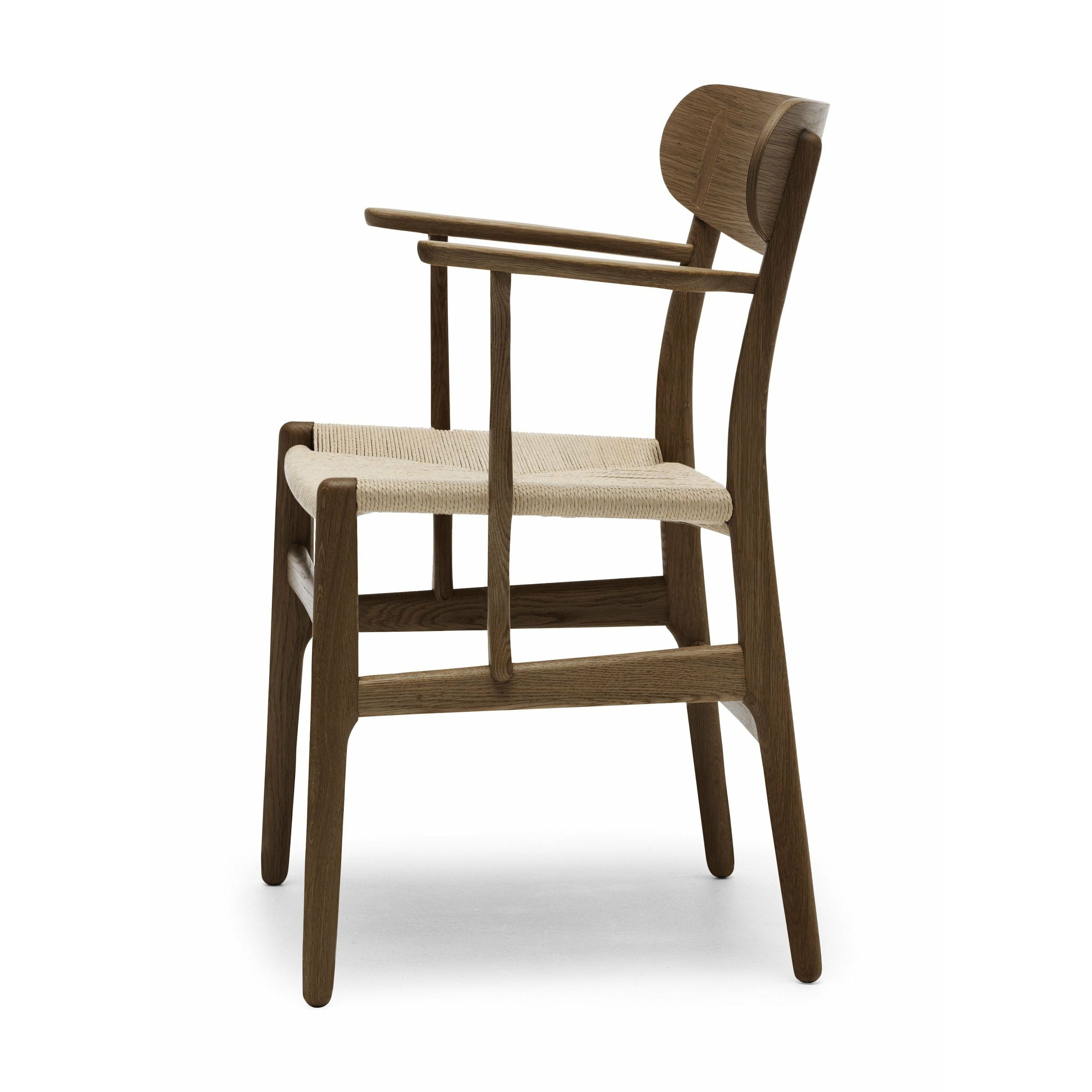 Carl Hansen Ch26 Chair Oak Smoke Colored Oil/Arm And Back: Oak/Cap: Oak, Natural Cord