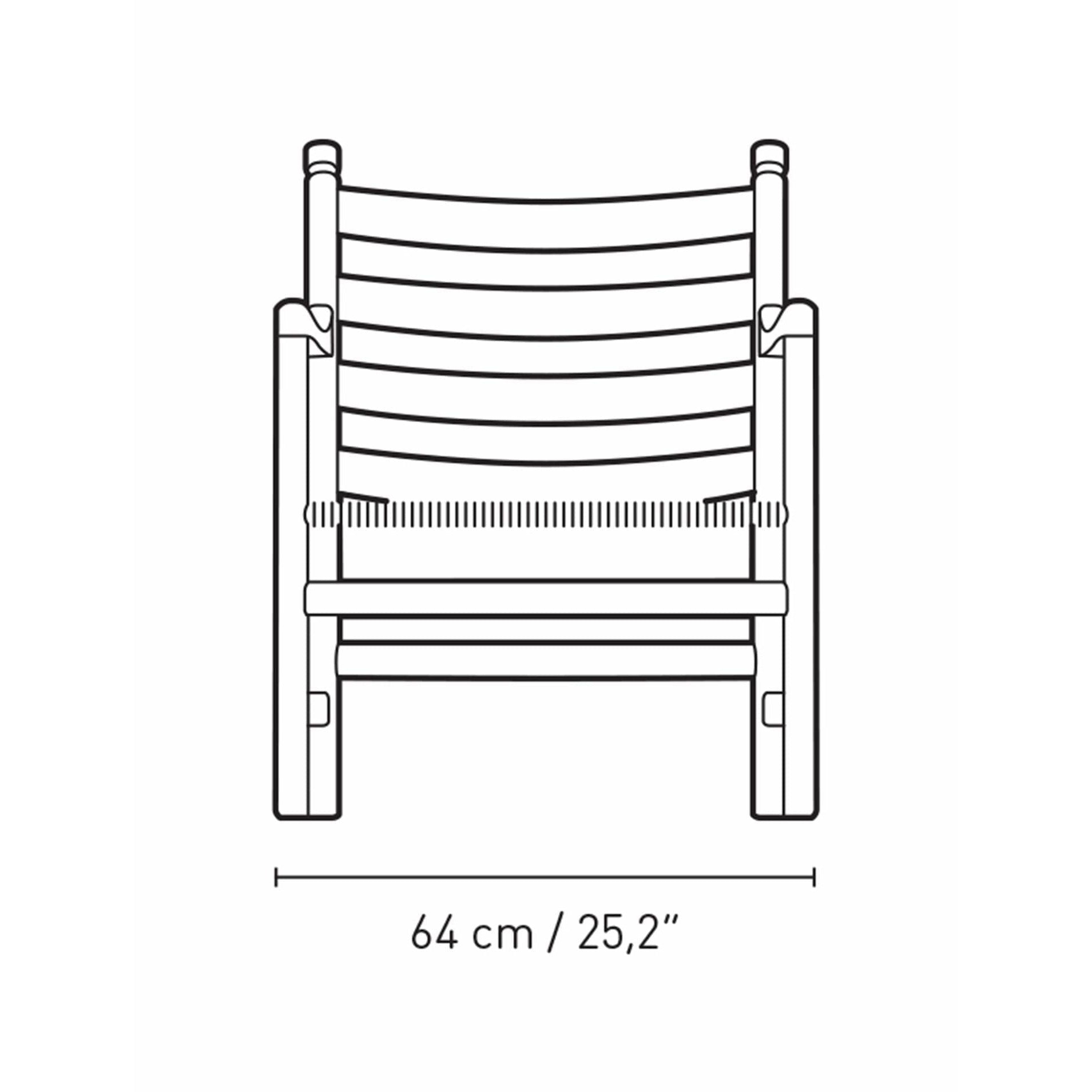 Carl Hansen Ch44 Lounge Chair Oak Smoke Colored Oil, Natural Cord