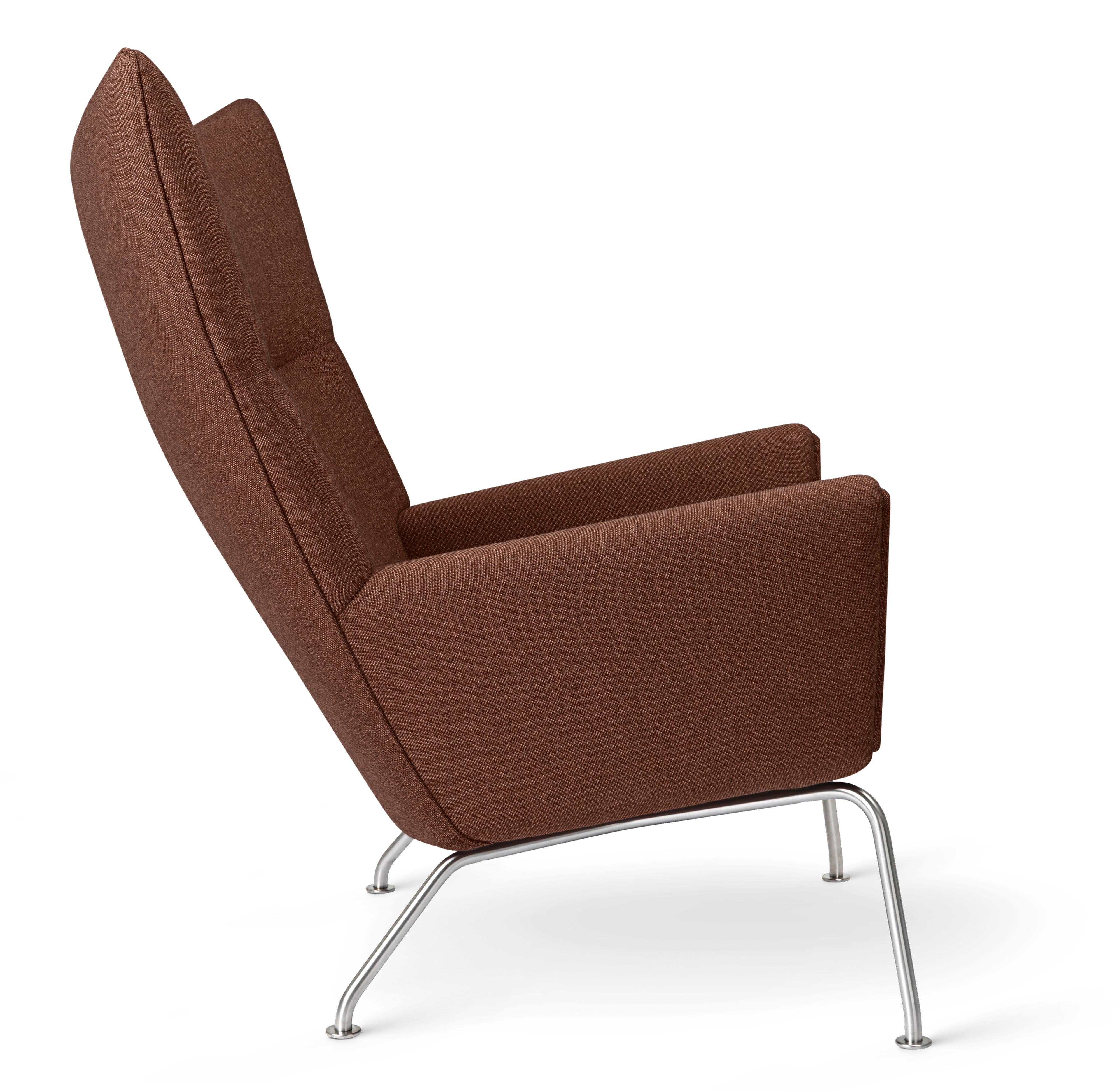 Carl Hansen Ch445 Wing Chair, Steel/Passion 7101