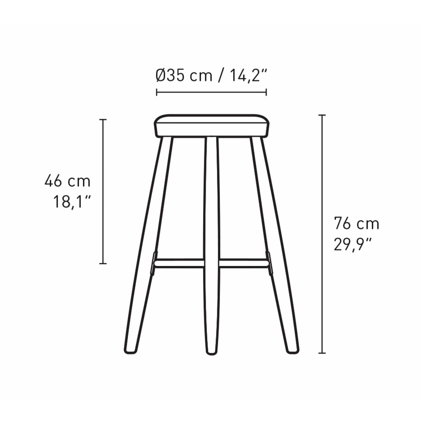 Carl Hansen Ch56 Bar Stool Oak Smoke Colored Oil, Thor 301