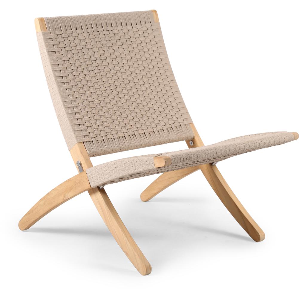 Carl Hansen Mg501 Cuba Chair Outdoor Untreated Teak, Rope/Sesame