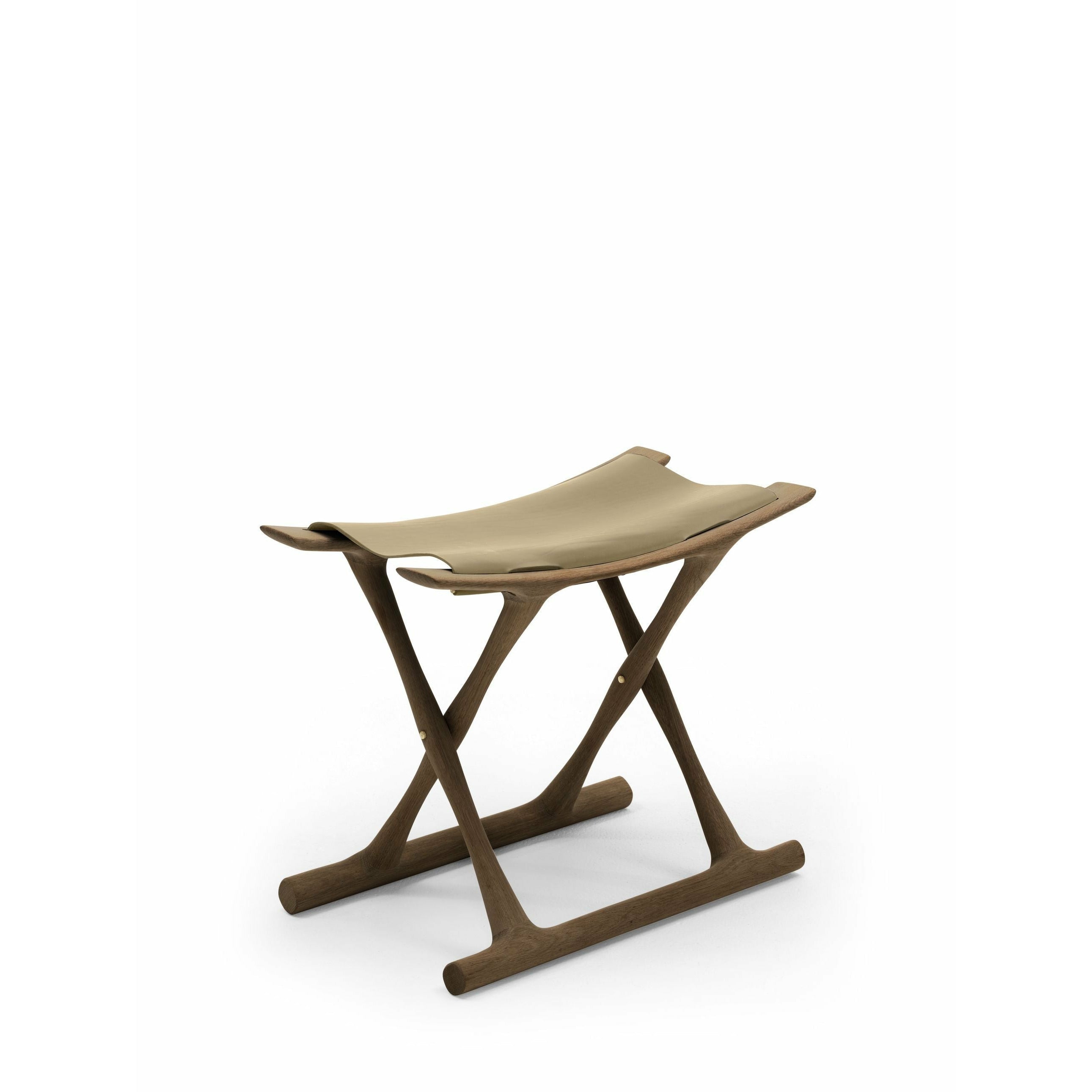 Carl Hansen Ow2000 Egyptian Stool, Oak Smoke Oiled/Natural Leather