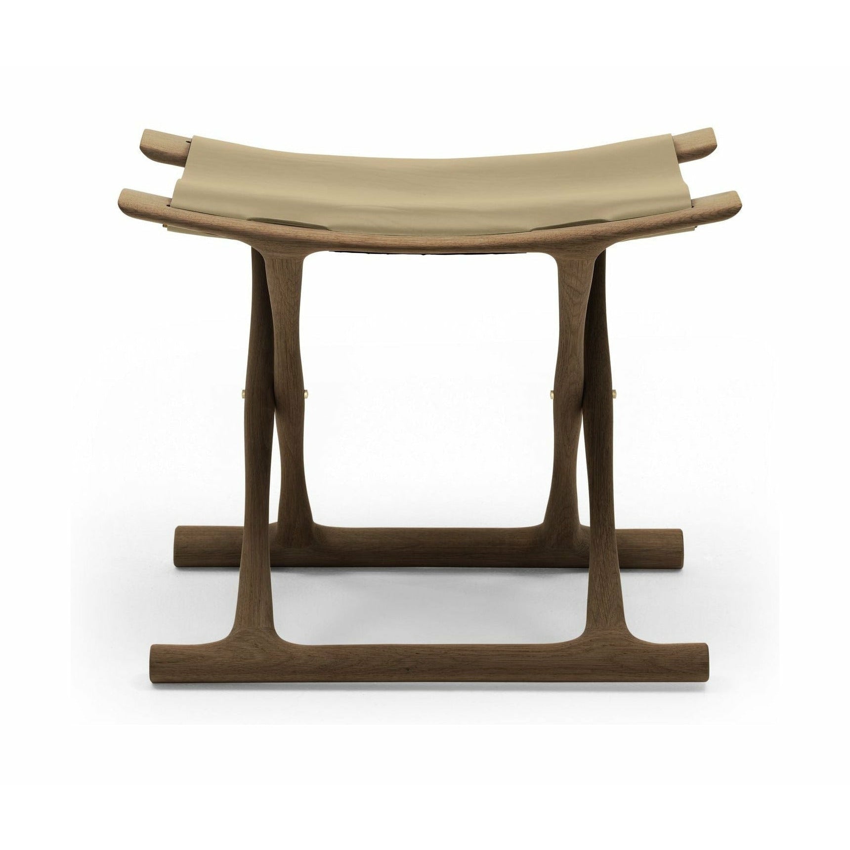 Carl Hansen Ow2000 Egyptian Stool, Oak Smoke Oiled/Natural Leather