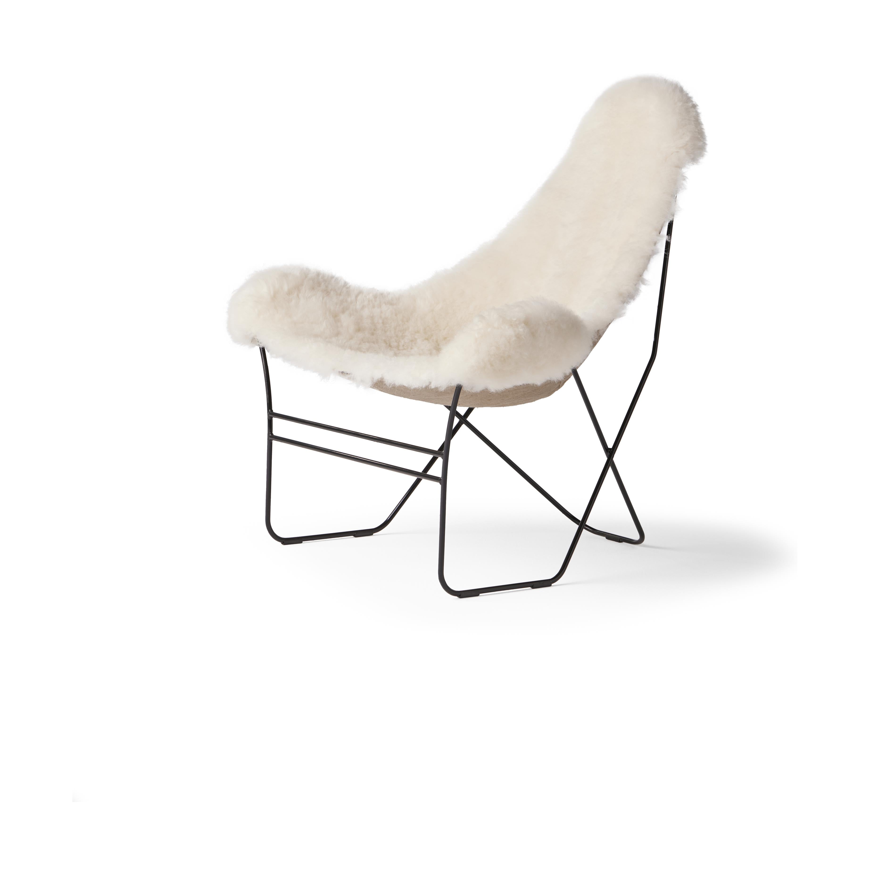 Cuero Valhalla Armchair, Black/Shorn White