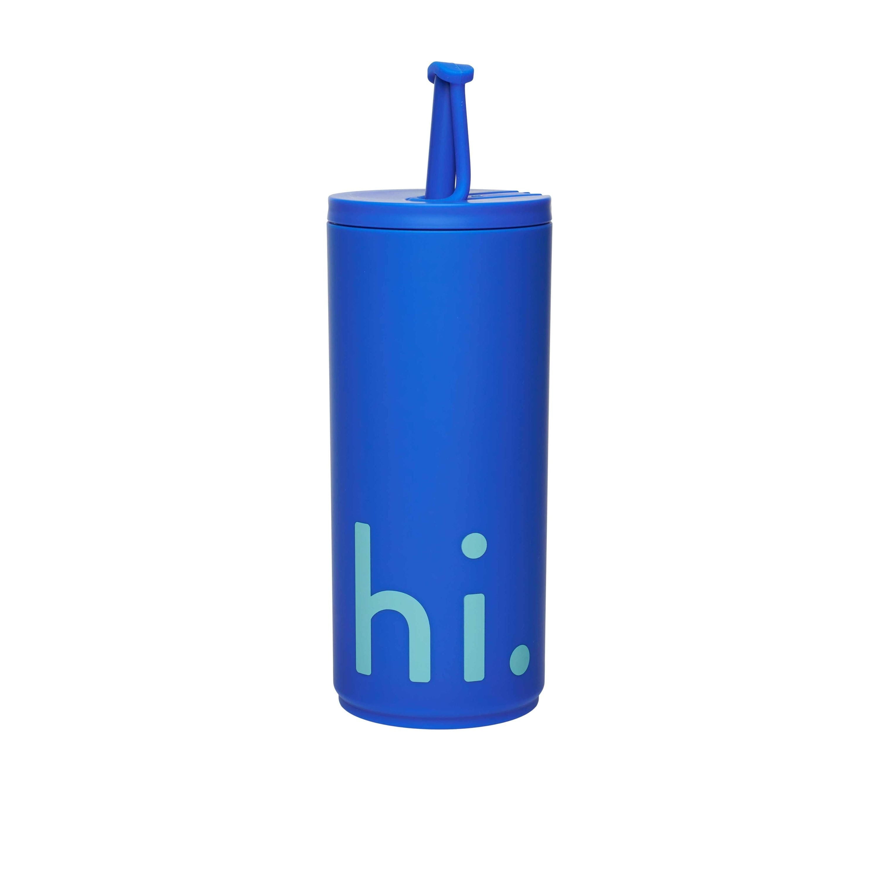 Design Letters Travel Straw Bottle 500 Ml, Cobalt Blue