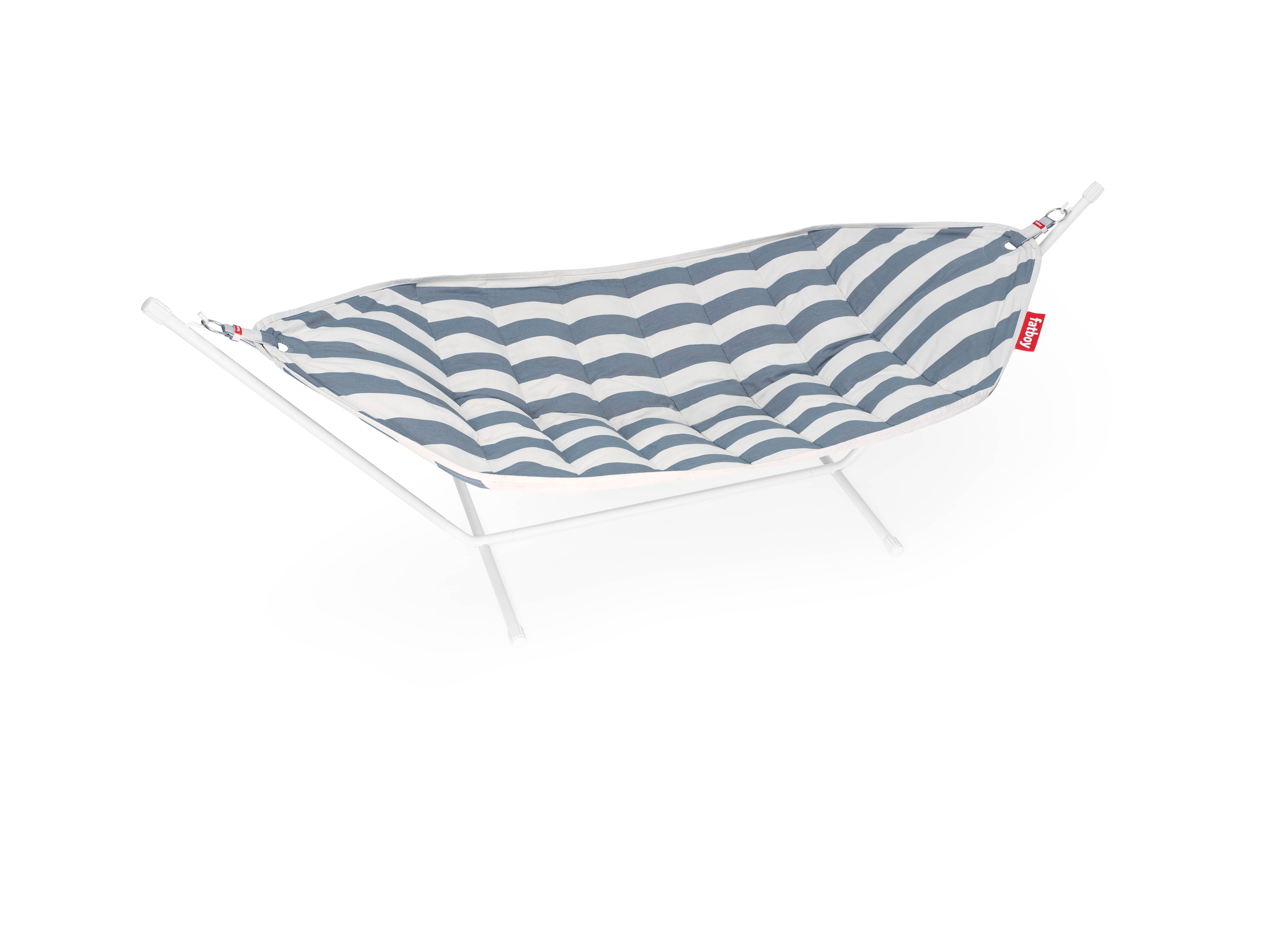 Fatboy Headdemock Superb Hammock Incl. Frame, Stripe Ocean Blue/Light Grey