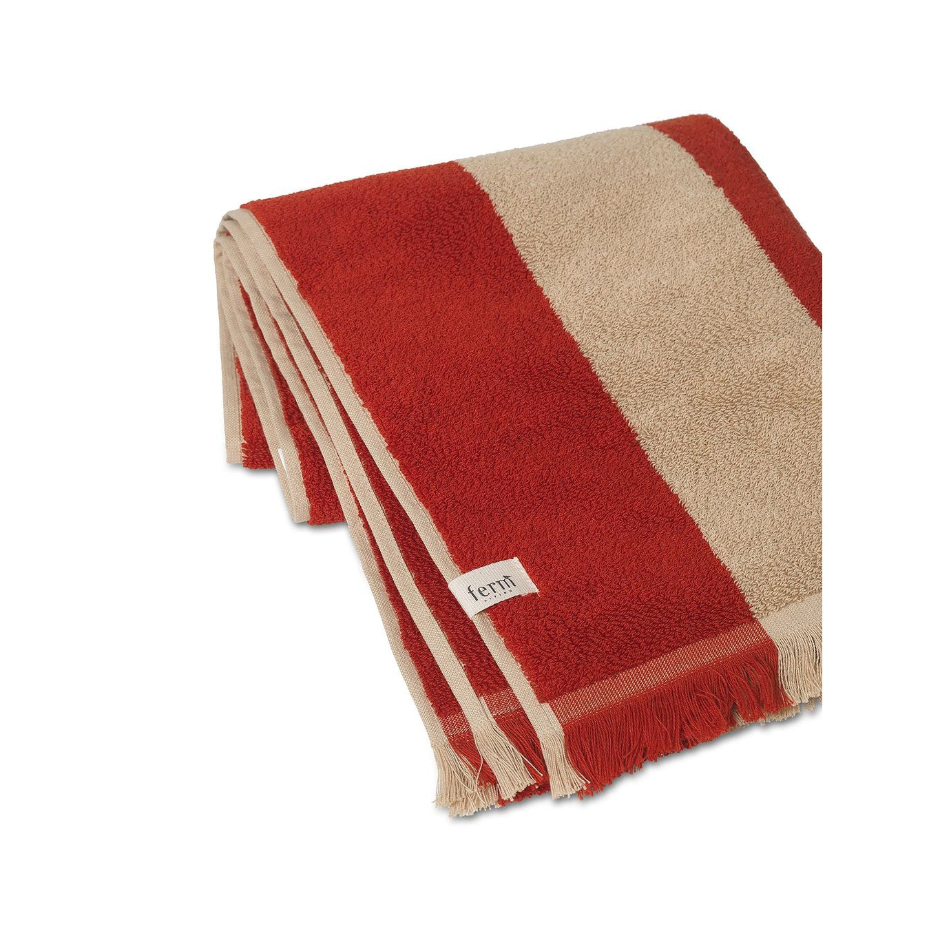 Ferm Living Alee Towel 50x100 Cm, Light Camel/Red