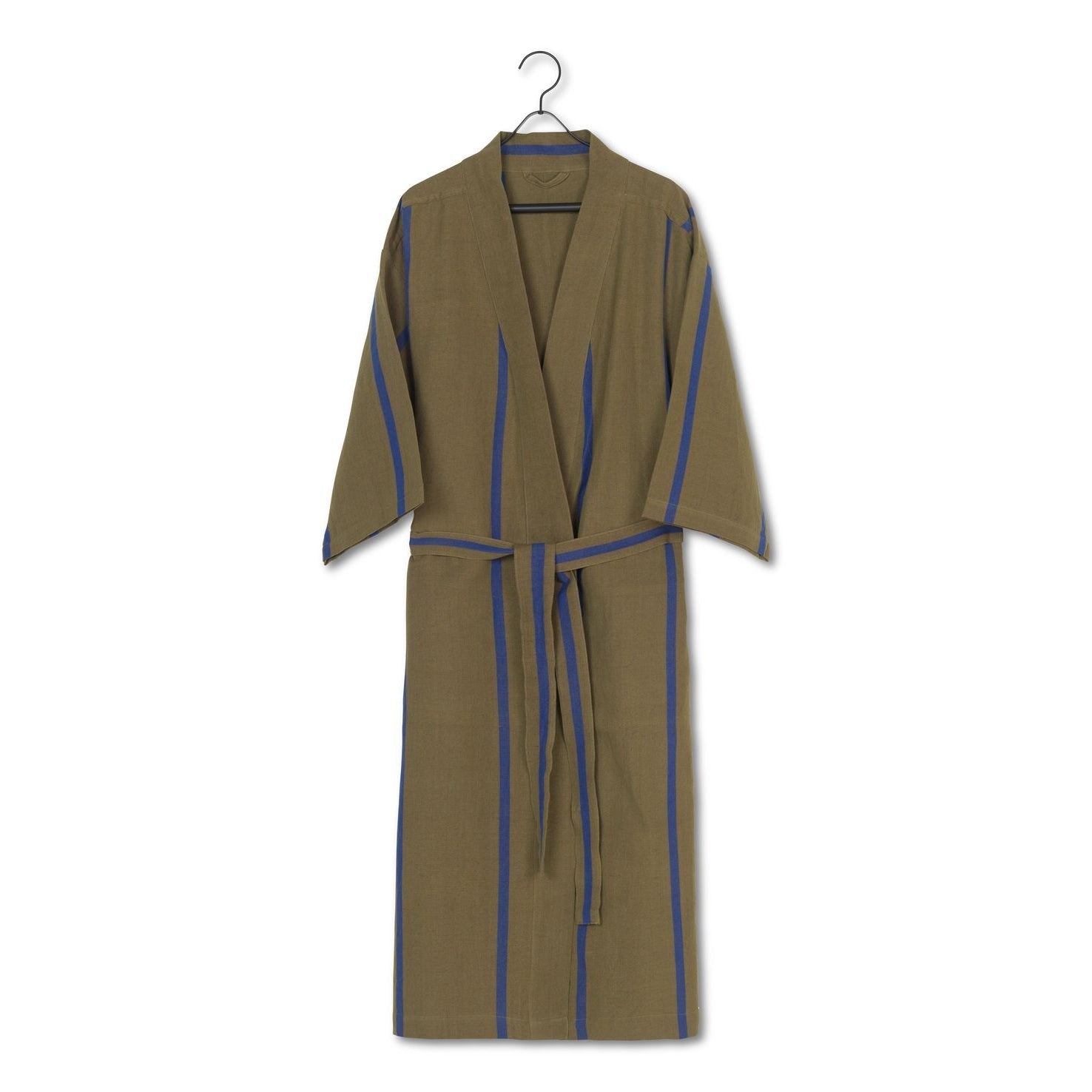 Ferm Living Field Bathrobe, Olive/Light Blue