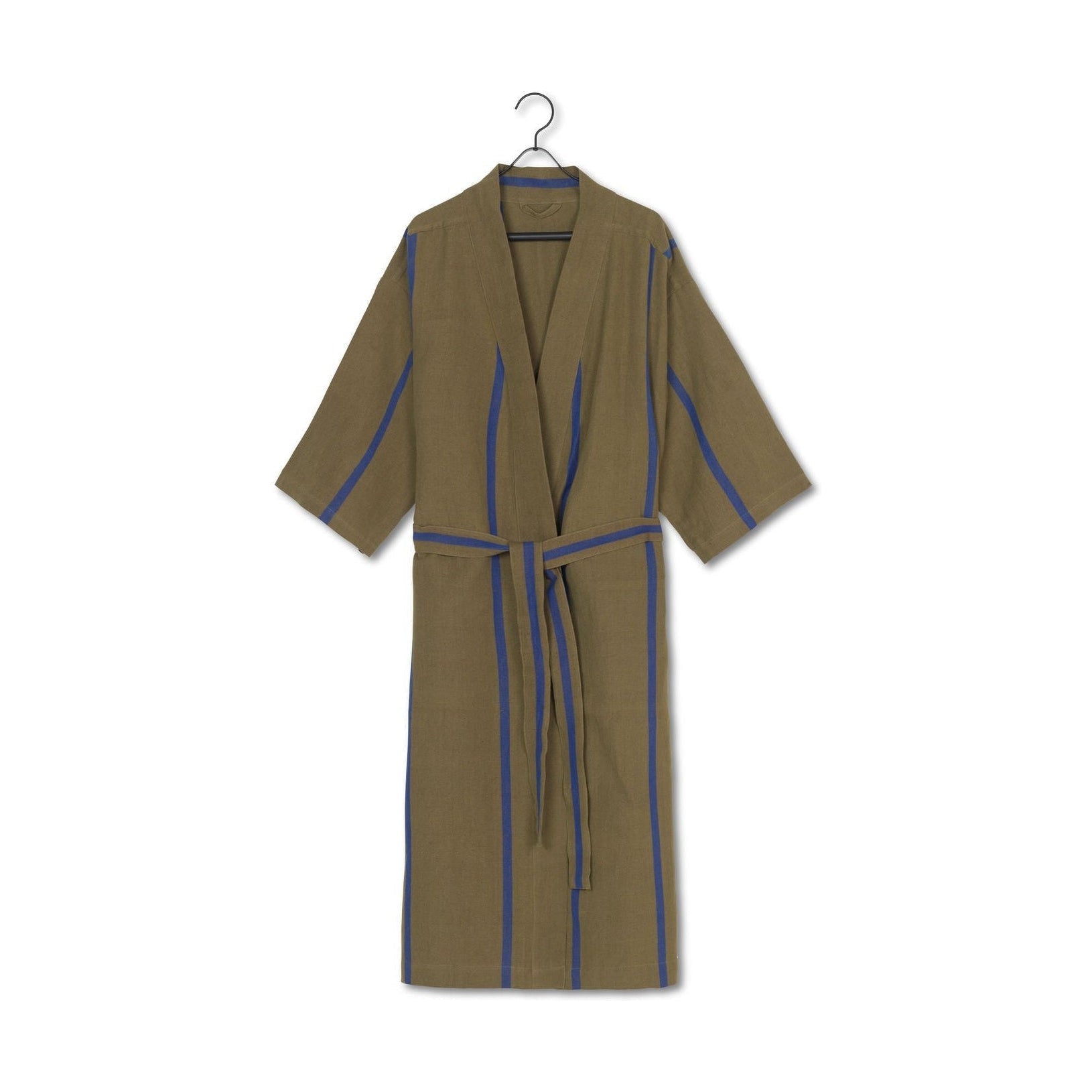 Ferm Living Field Bathrobe, Olive/Light Blue