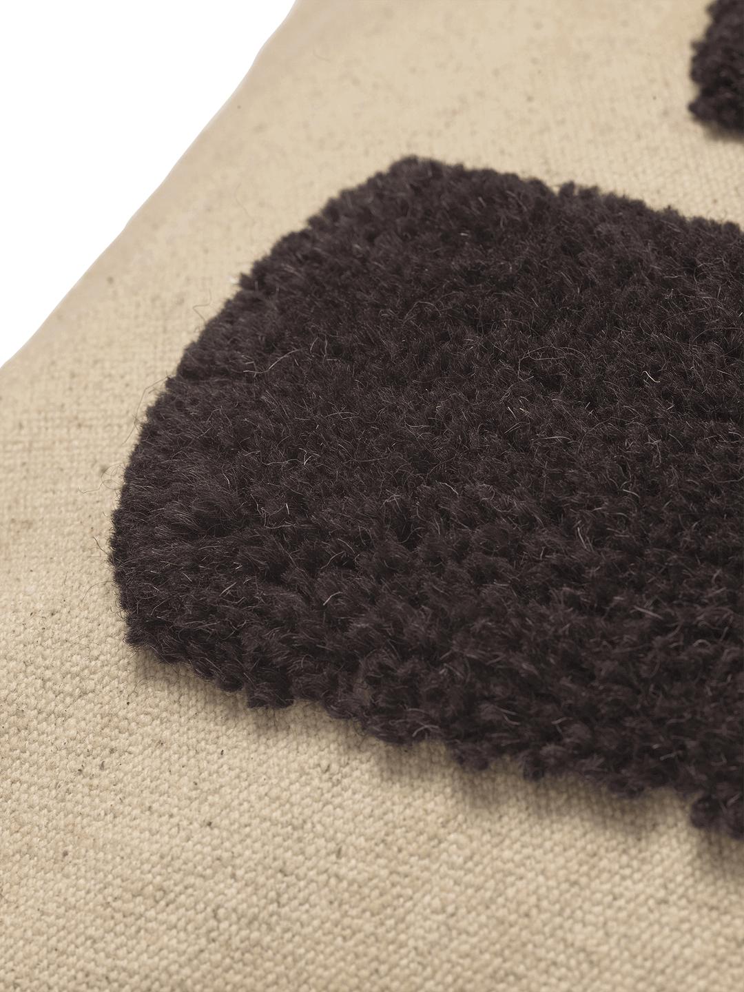 Ferm Living Lay Cushion, Sand/Dark Brown